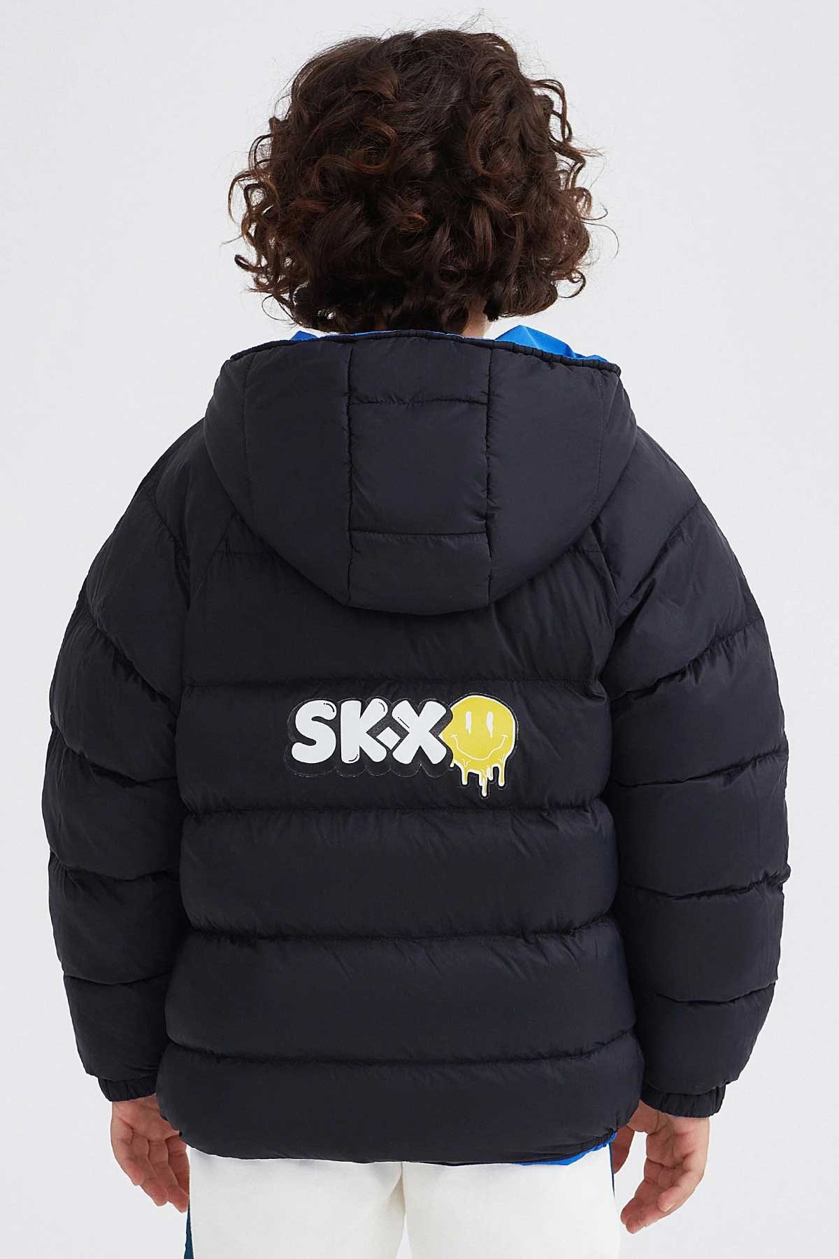 Skechers Outerwear Reversible Coated Çocuk Mont SK232025-403 Mavi