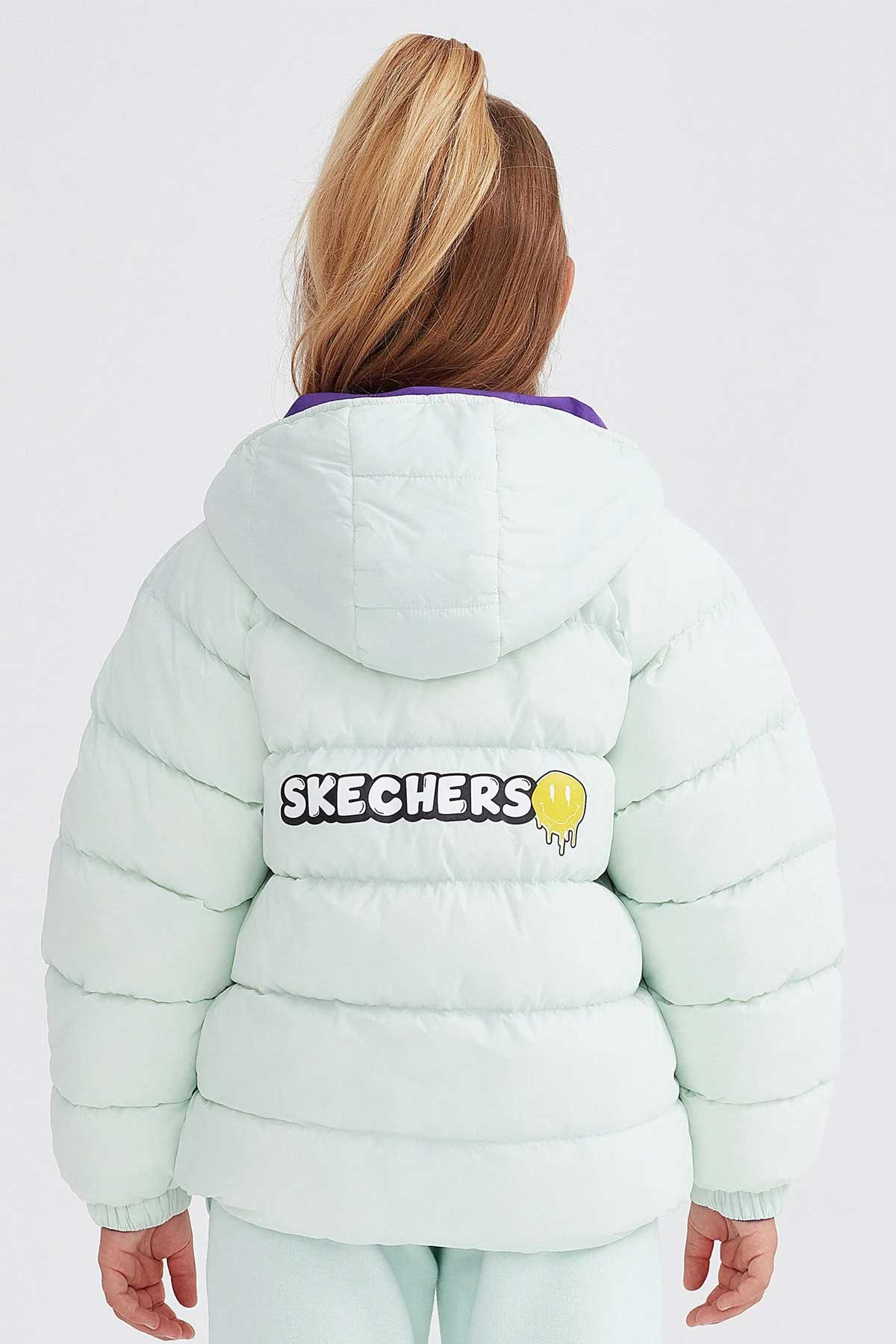 Skechers Outerwear Reversible Coated Çocuk Mont SK232027-495 Mor