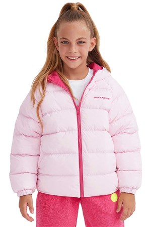 Skechers Outerwear Reversible Coated Çocuk Mont SK232027-602 Pembe