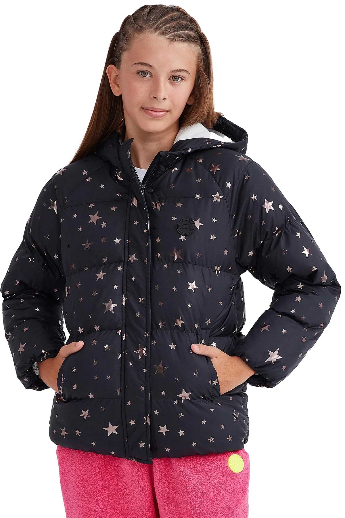 Skechers Outerwear Padded Çocuk Mont SK232042-001 Siyah