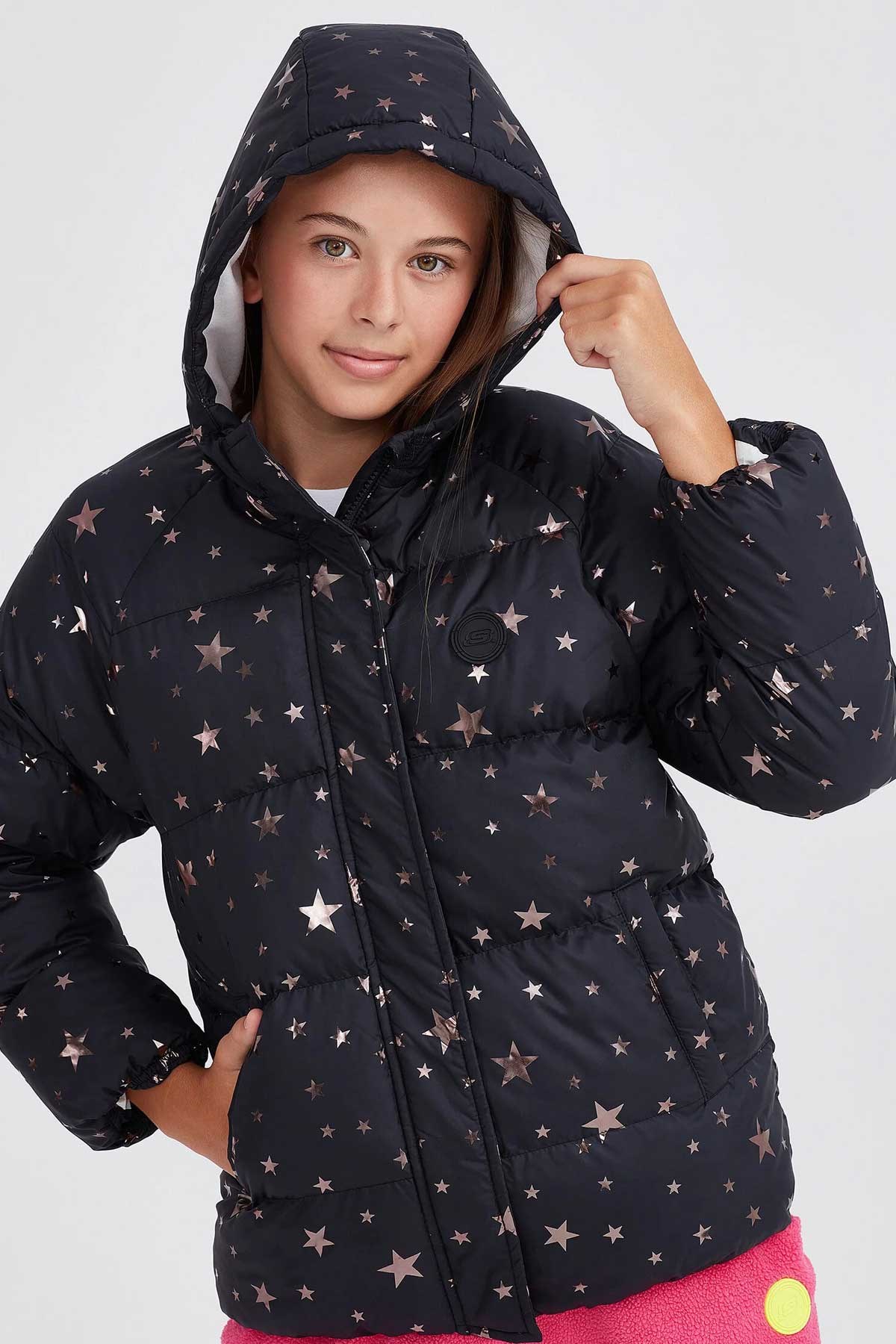 Skechers Outerwear Padded Çocuk Mont SK232042-001 Siyah