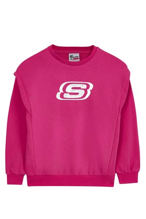 Skechers LW Fleece Crew Neck Çocuk Sweatshirt SK232073-602 Pembe