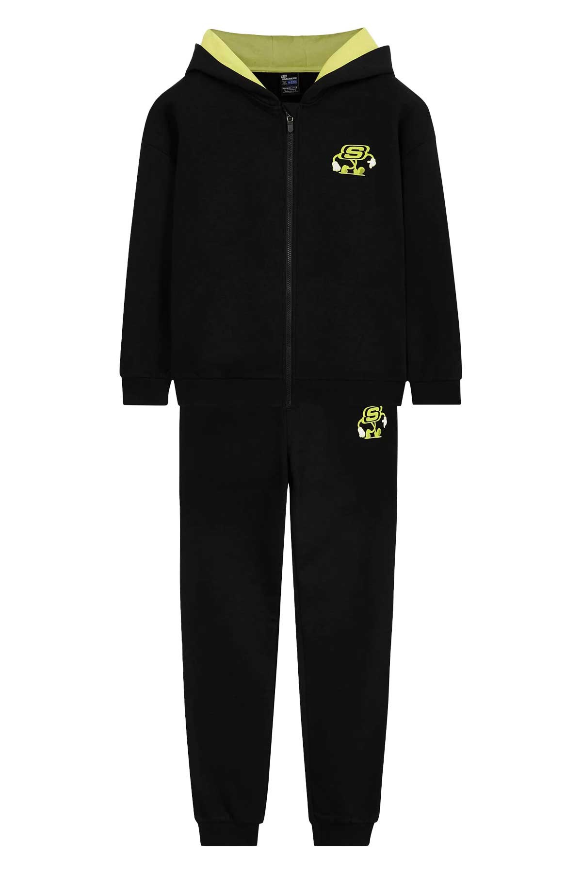 Skechers Heavy Weight Fleece Çocuk Eşofman Takımı SK232130-001 Siyah