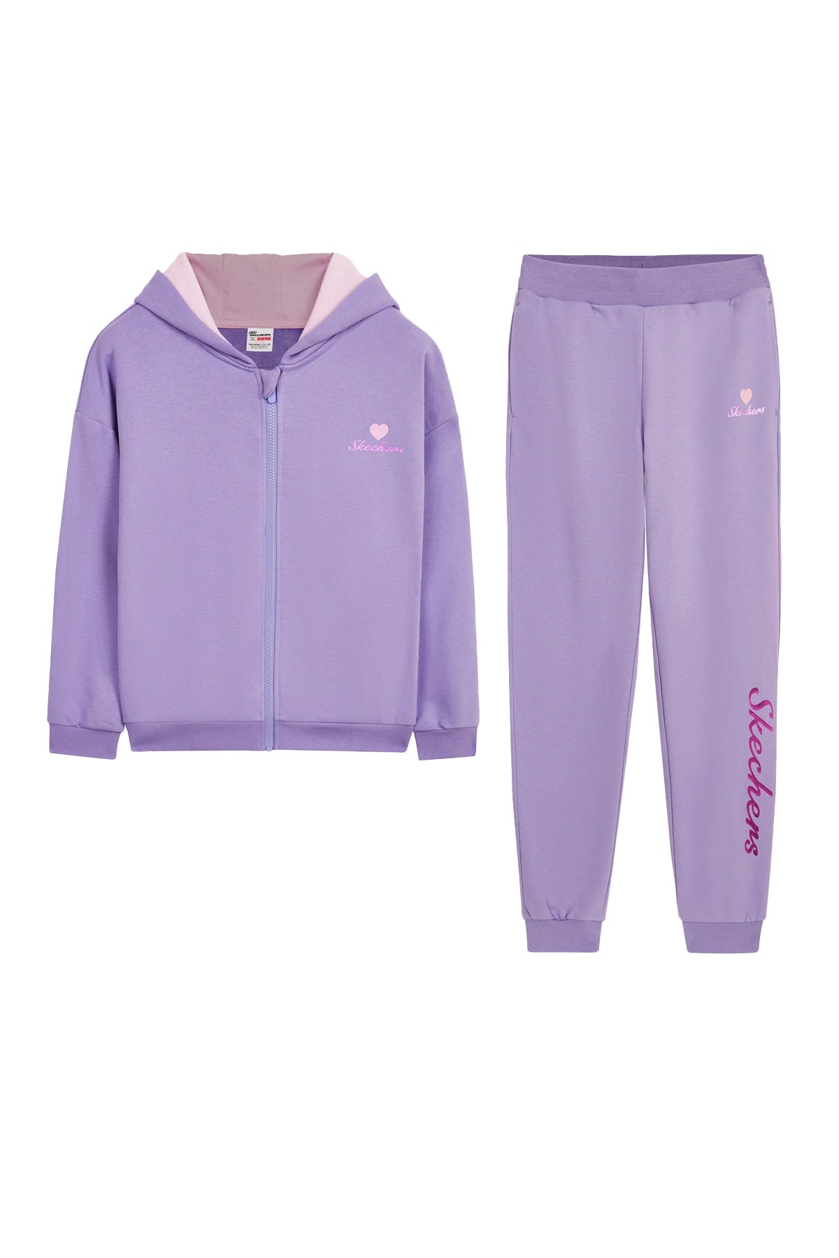 Skechers Heavy Weight Fleece Printed Çocuk Eşofman Takımı SK232133-505 Mor