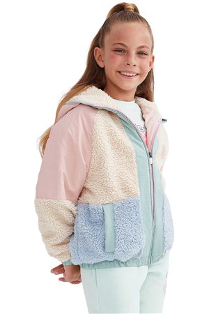 Skechers Outdoor Full Zip Sherpa Çocuk Ceket SK232176-590 Pembe