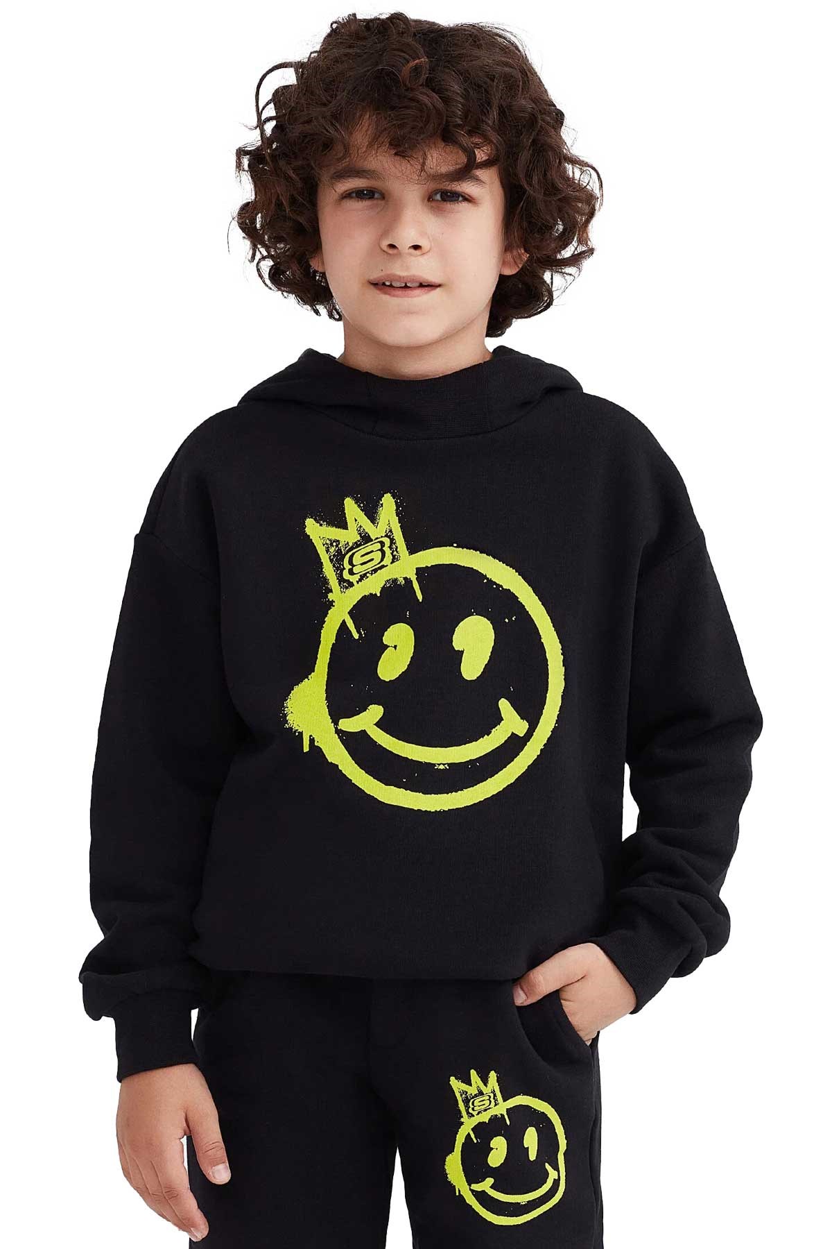 Skechers Heavy Weight Çocuk Sweatshirt SK232184-001 Siyah