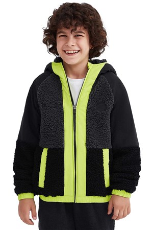 Skechers Outdoor Full Zip Sherpa Çocuk Ceket SK232203-001 Siyah