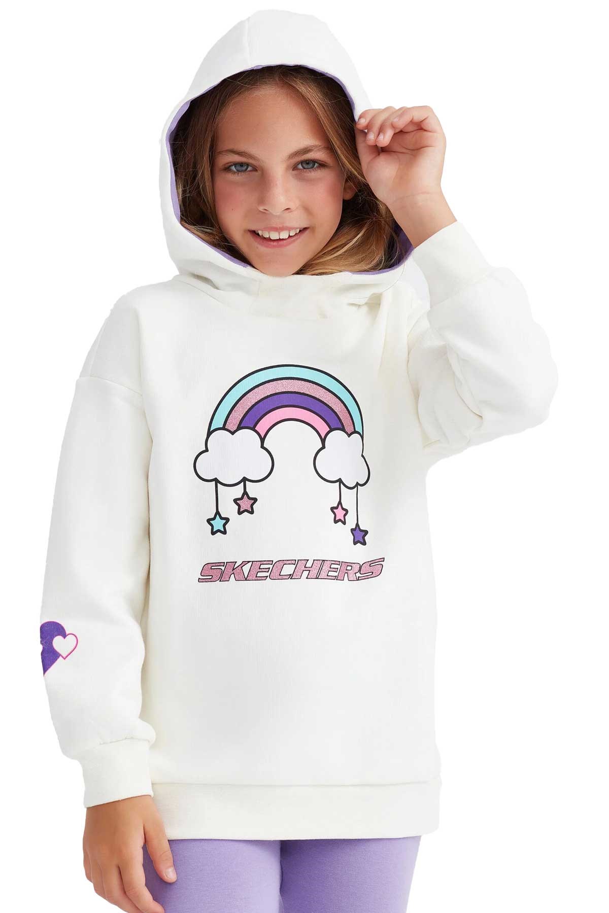Skechers Heavy Weight Fleece Çocuk Eşofman Takımı SK232220-102 Beyaz