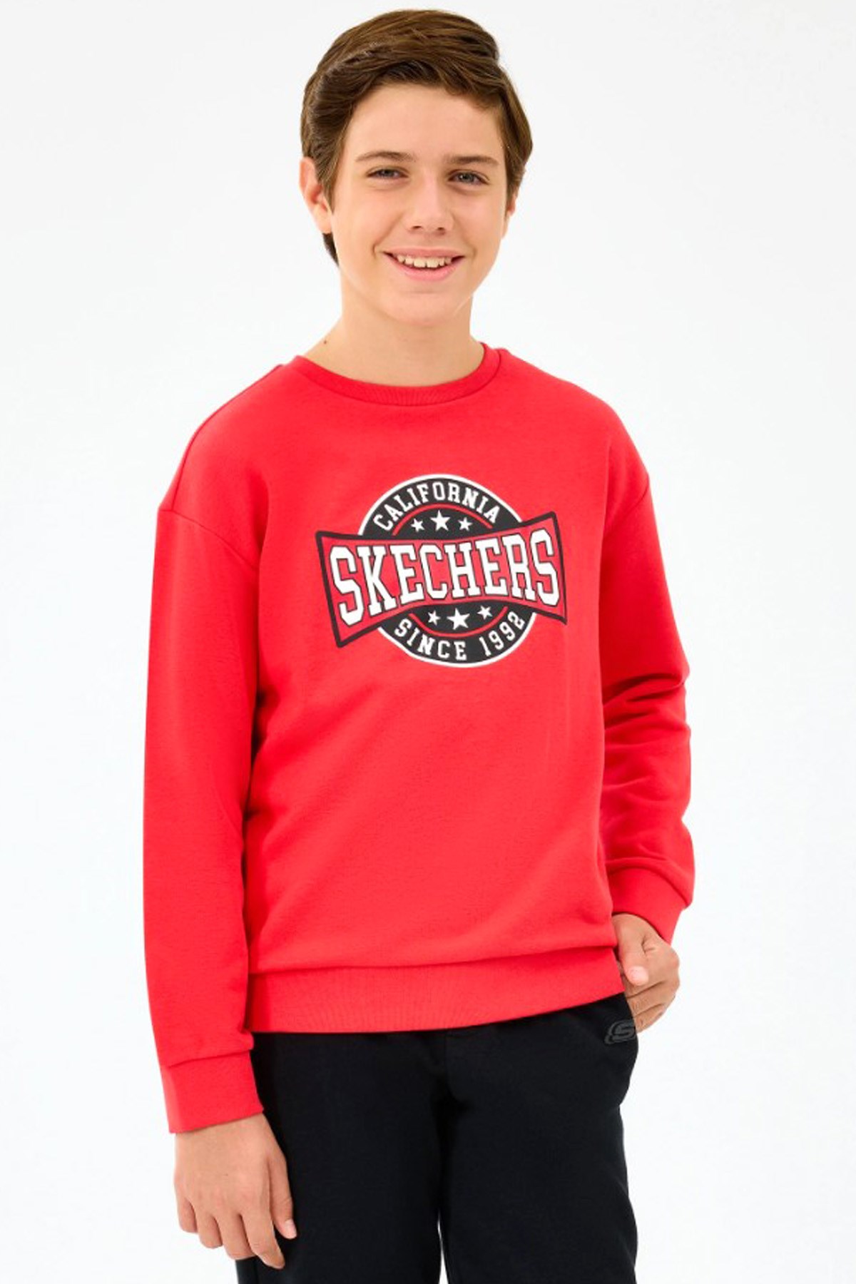 Skechers Crewneck Çocuk Sweatshirt SK2520017-3449 Kırmızı