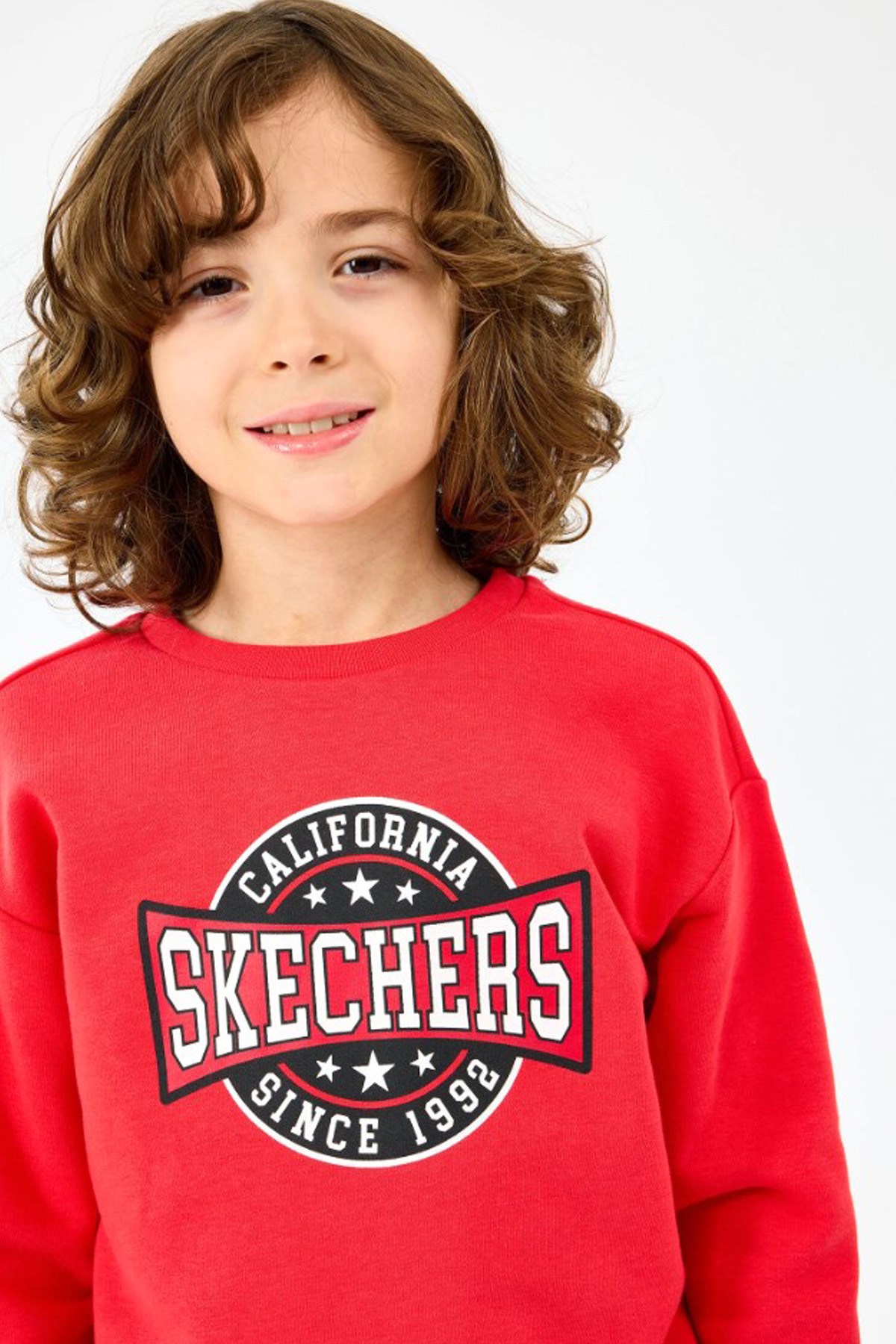 Skechers Crewneck Çocuk Sweatshirt SK2520017-3449 Kırmızı