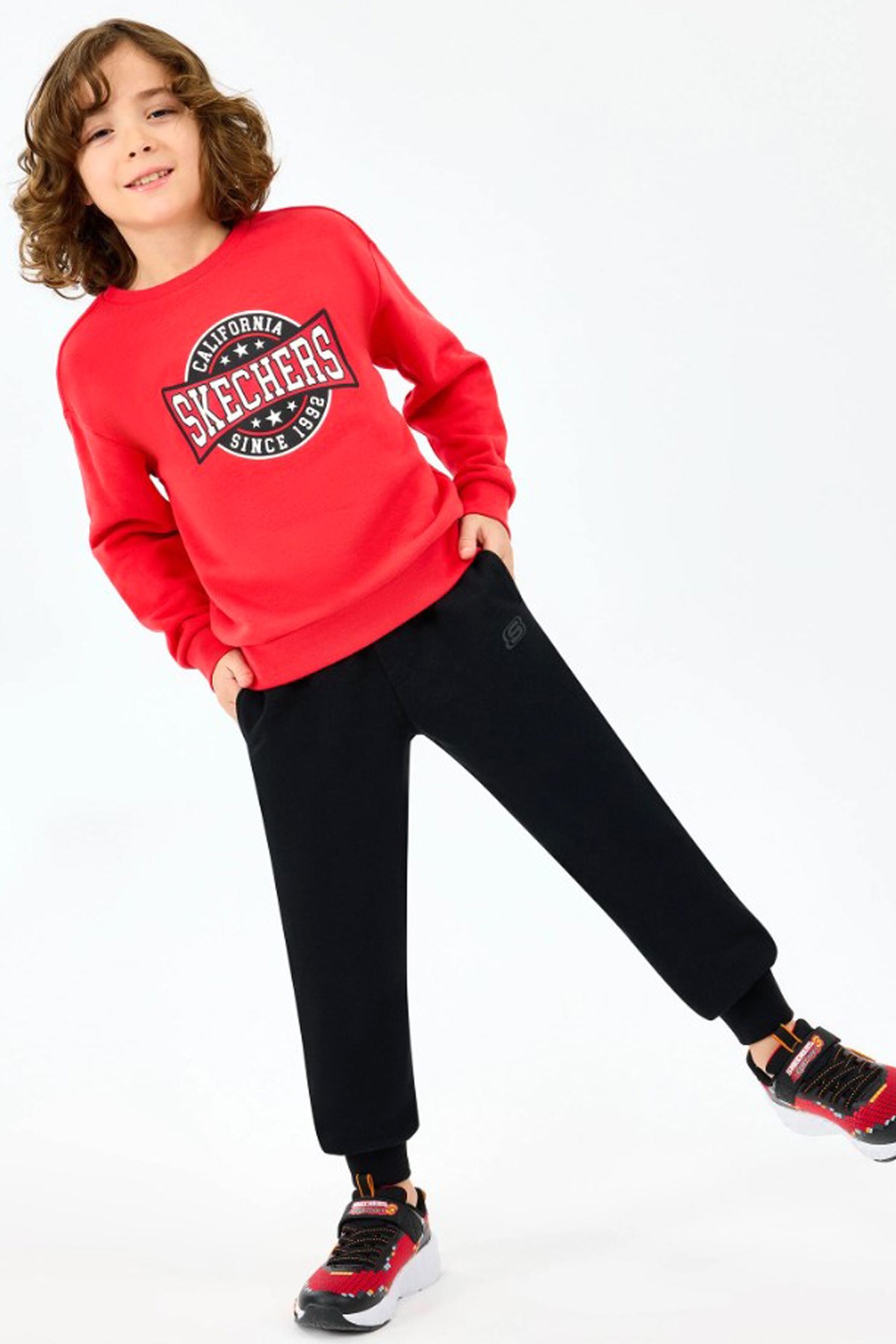 Skechers Crewneck Çocuk Sweatshirt SK2520017-3449 Kırmızı