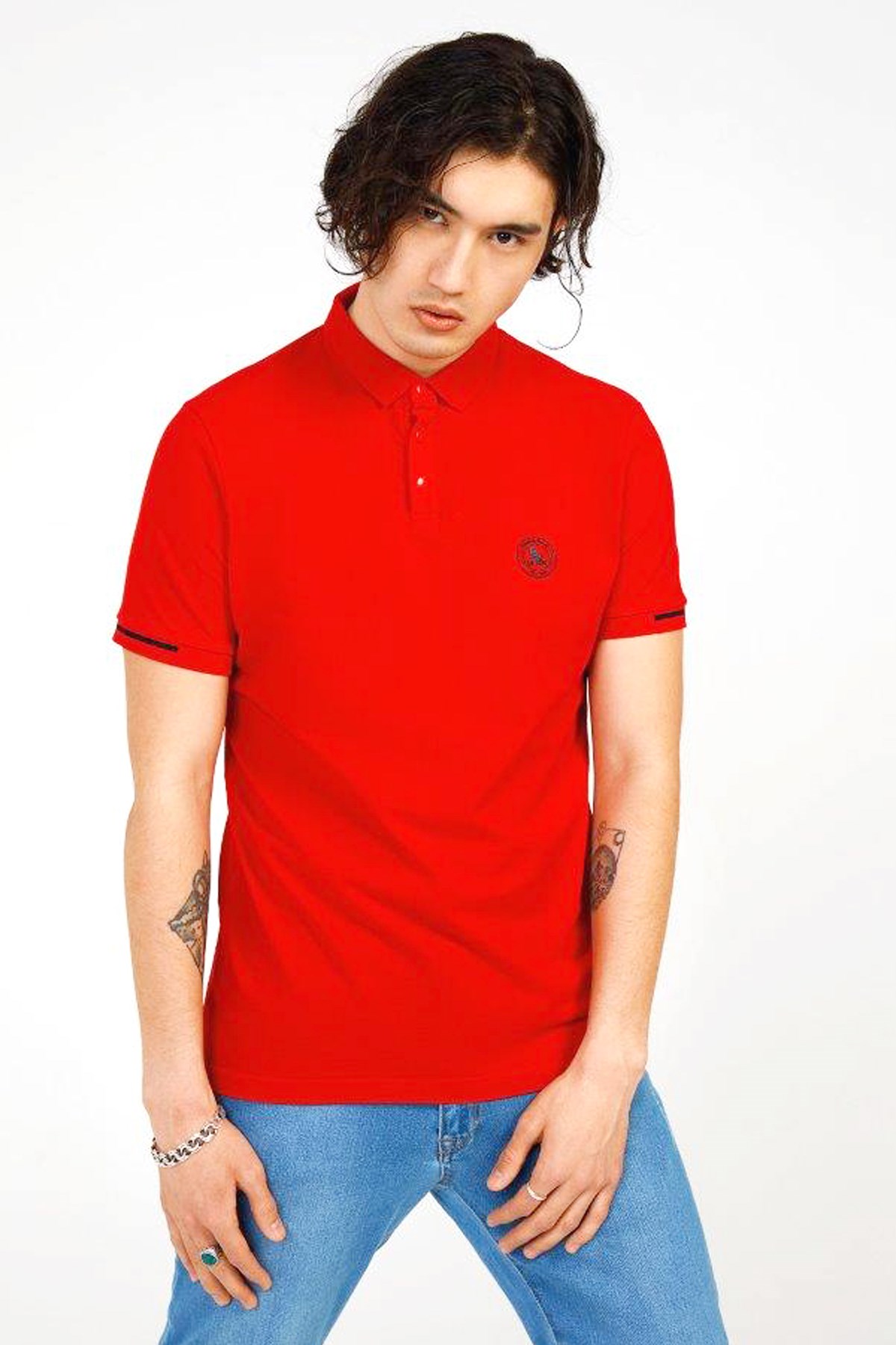 The Crow Summer Polo Erkek Tişört TC4615 Kırmızı