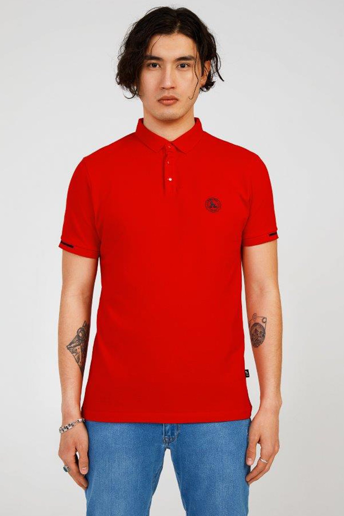 The Crow Summer Polo Erkek Tişört TC4615 Kırmızı