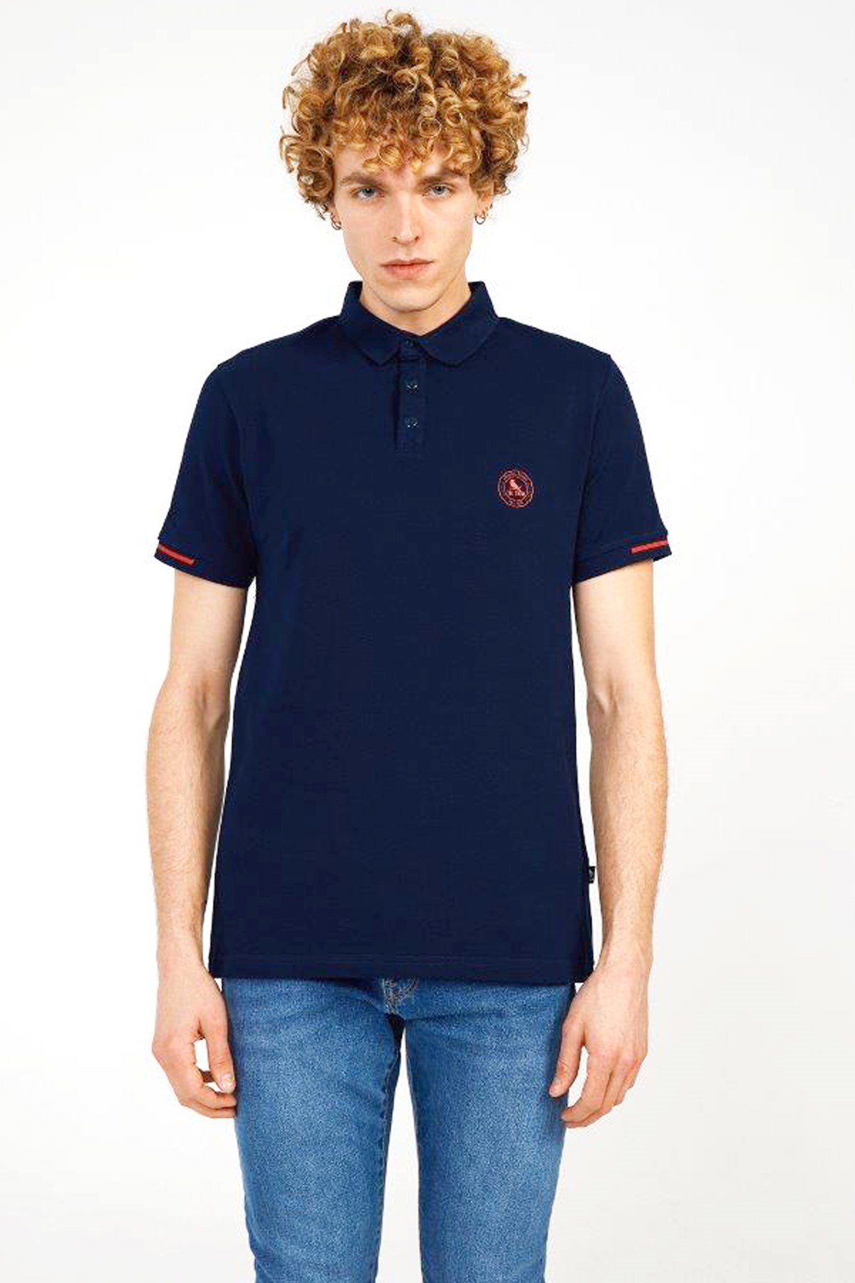 The Crow Summer Polo Erkek Tişört TC4615 Lacivert