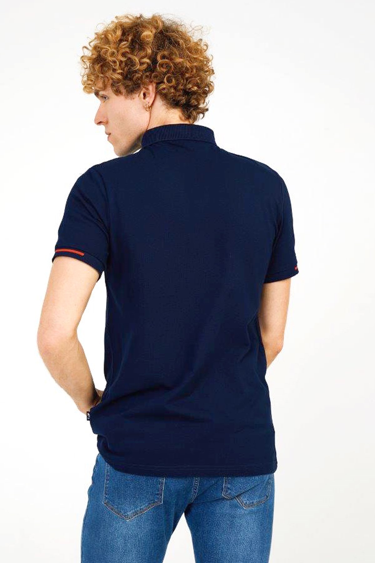 The Crow Summer Polo Erkek Tişört TC4615 Lacivert