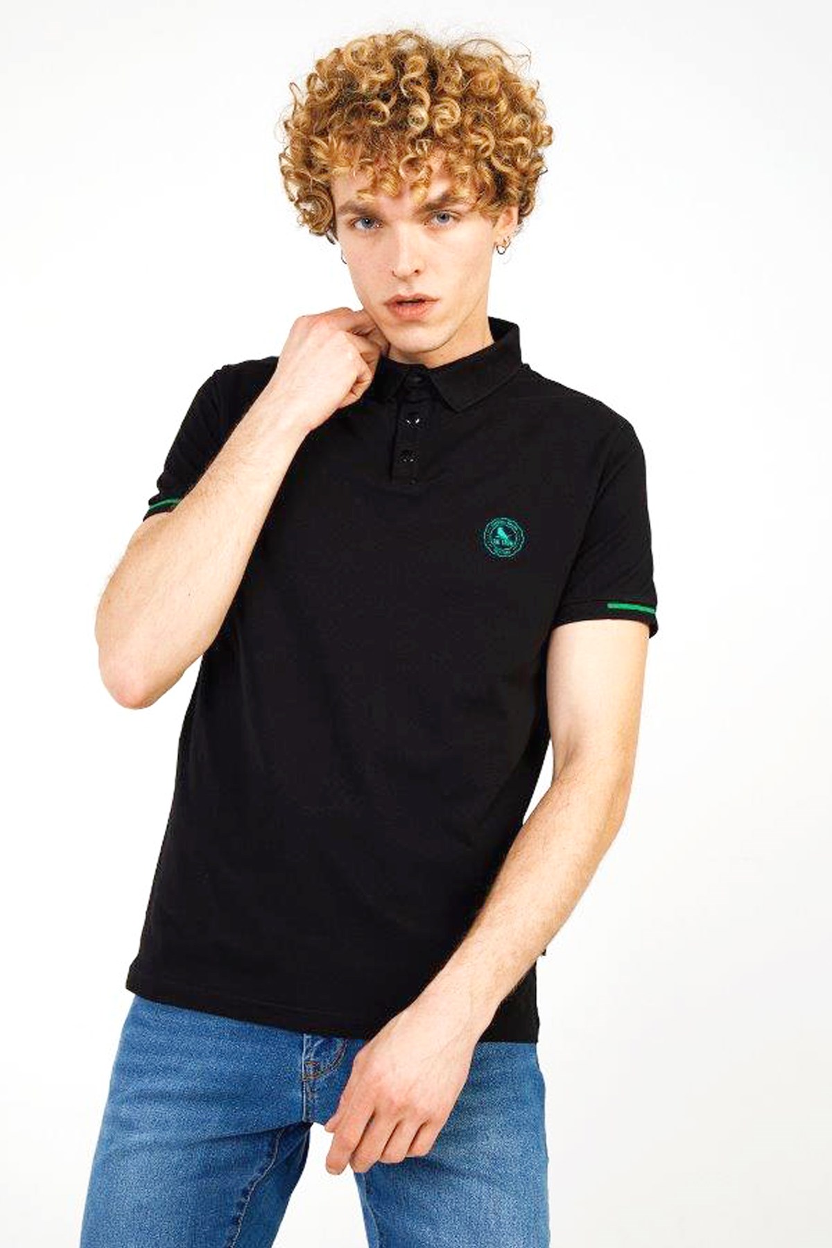 The Crow Summer Polo Erkek Tişört TC4615 Siyah