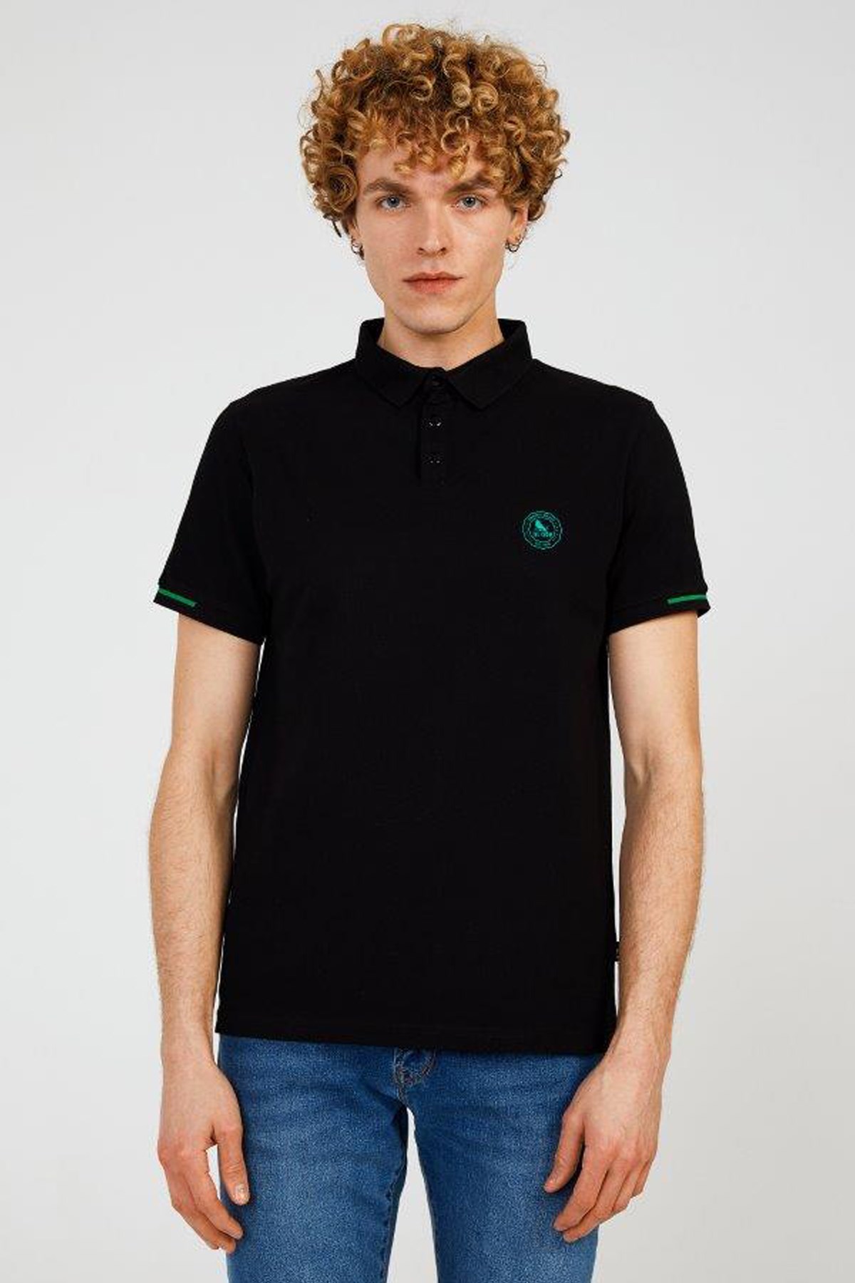 The Crow Summer Polo Erkek Tişört TC4615 Siyah