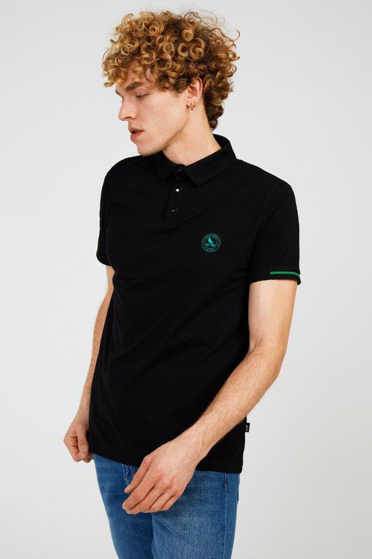 The Crow Summer Polo Erkek Tişört TC4615 Siyah