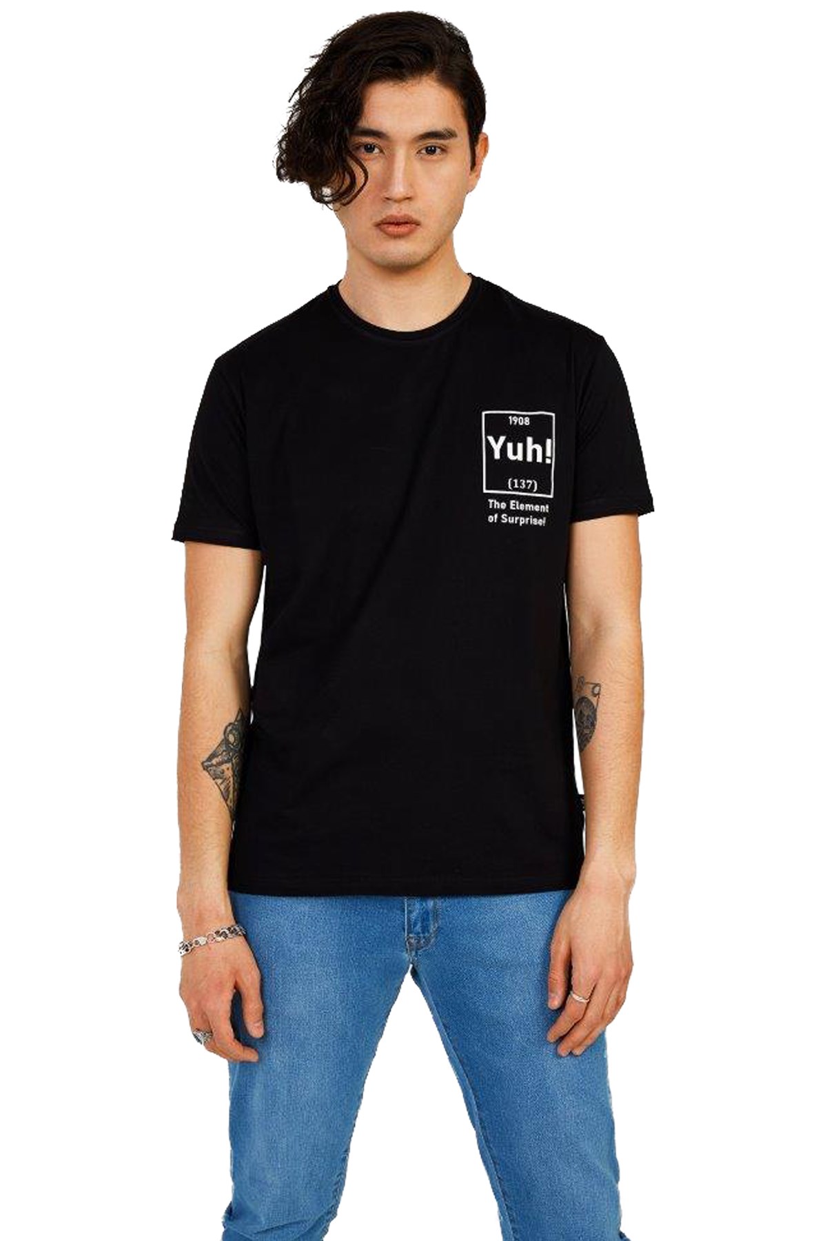 The Crow Element Erkek Tişört TC7116 Siyah