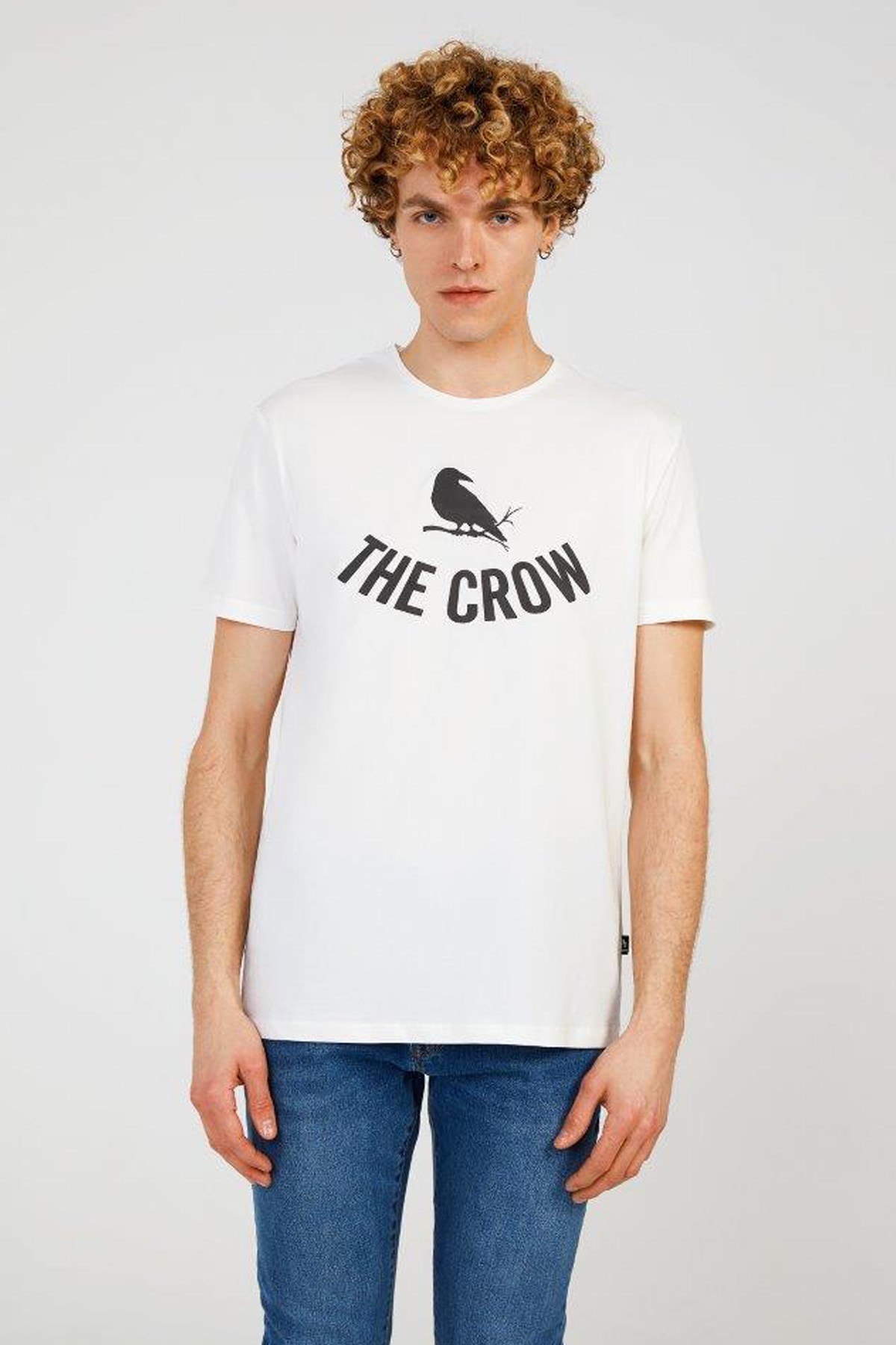The Crow Logo Erkek Tişört TC7125 Beyaz