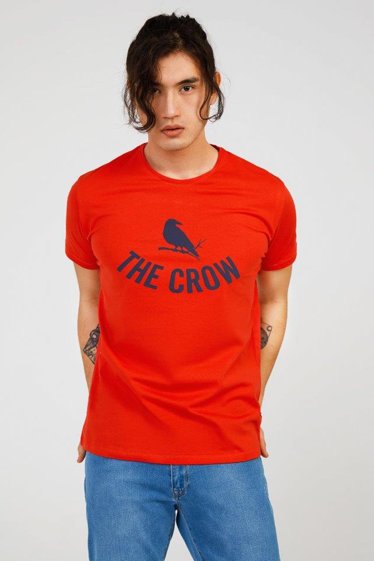 The Crow Logo Erkek Tişört TC7125 Kırmızı