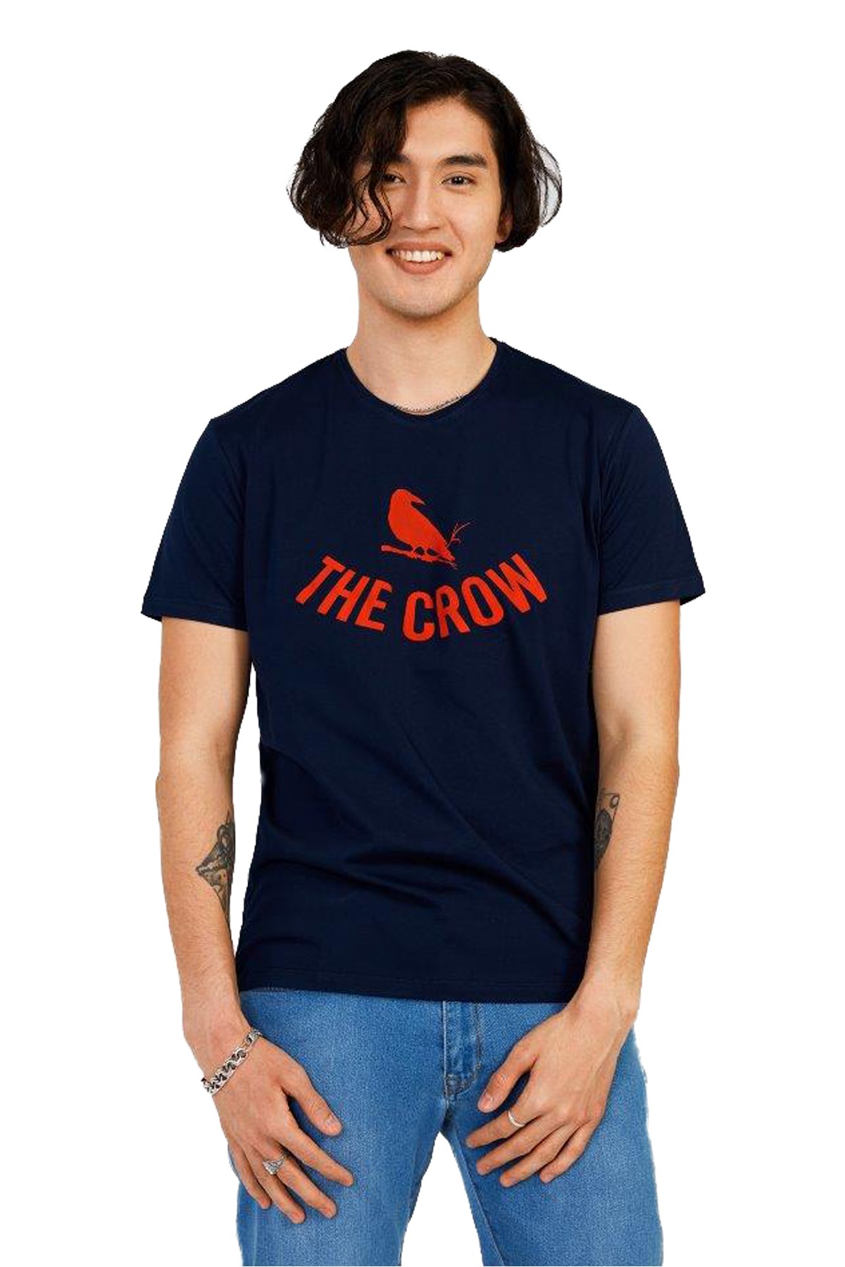 The Crow Logo Erkek Tişört TC7125 Lacivert