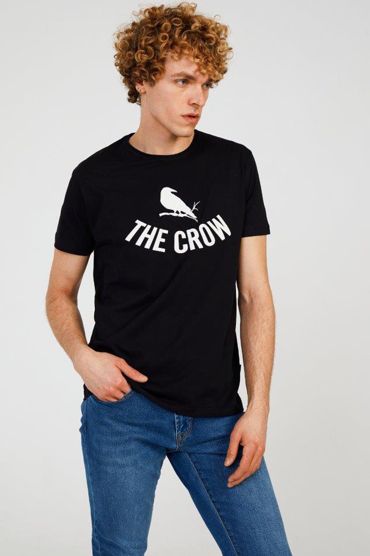 The Crow Logo Erkek Tişört TC7125 Siyah