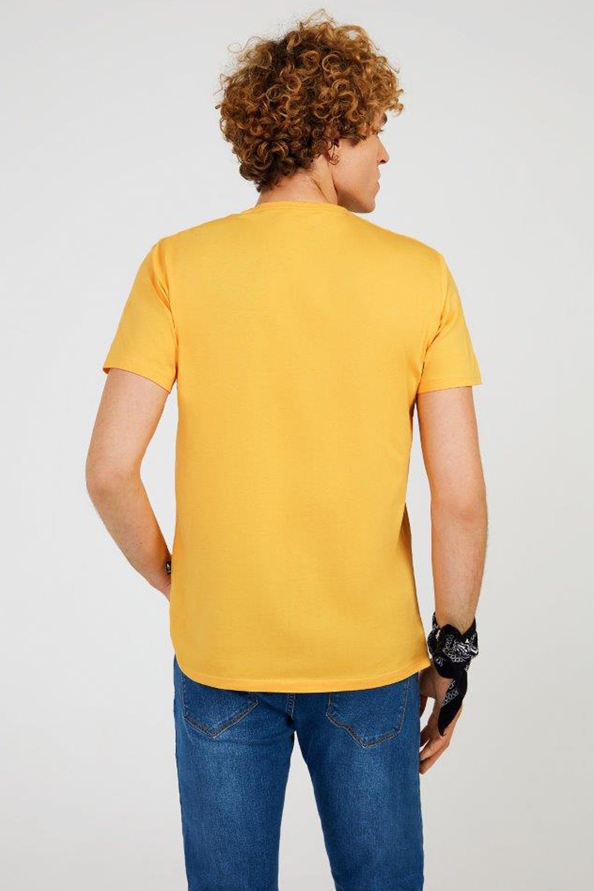 The Crow Enjoy Erkek Tişört TC7126 Sarı