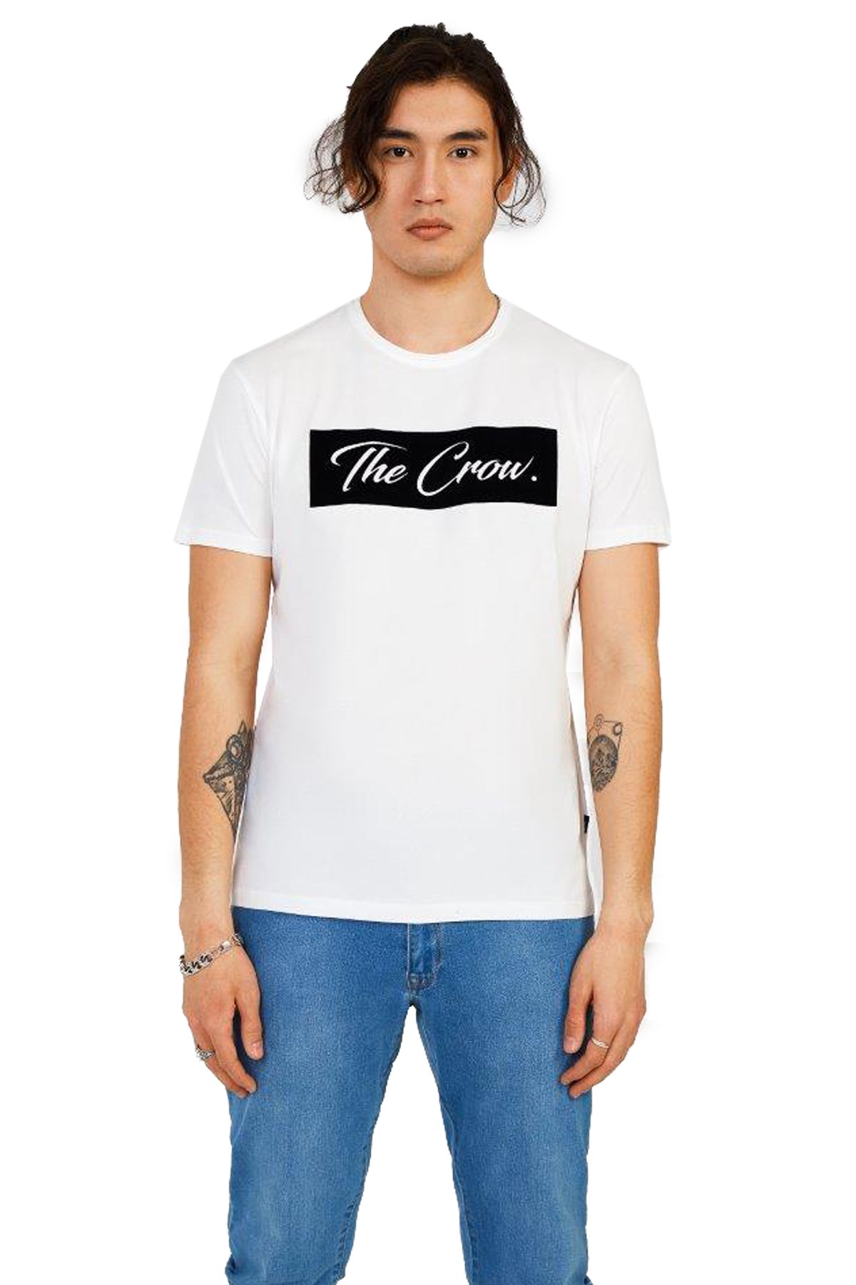 The Crow Duck Erkek Tişört TC7128 Beyaz
