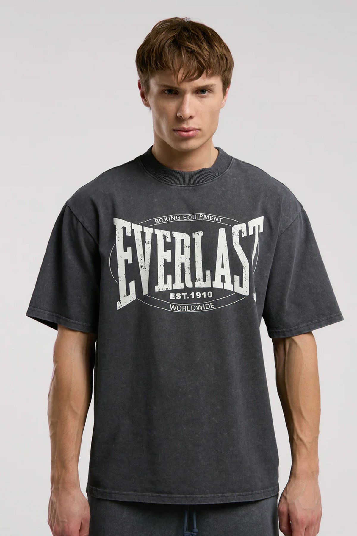 Everlast Authentic Boxing Oversize Erkek Tişört Gri