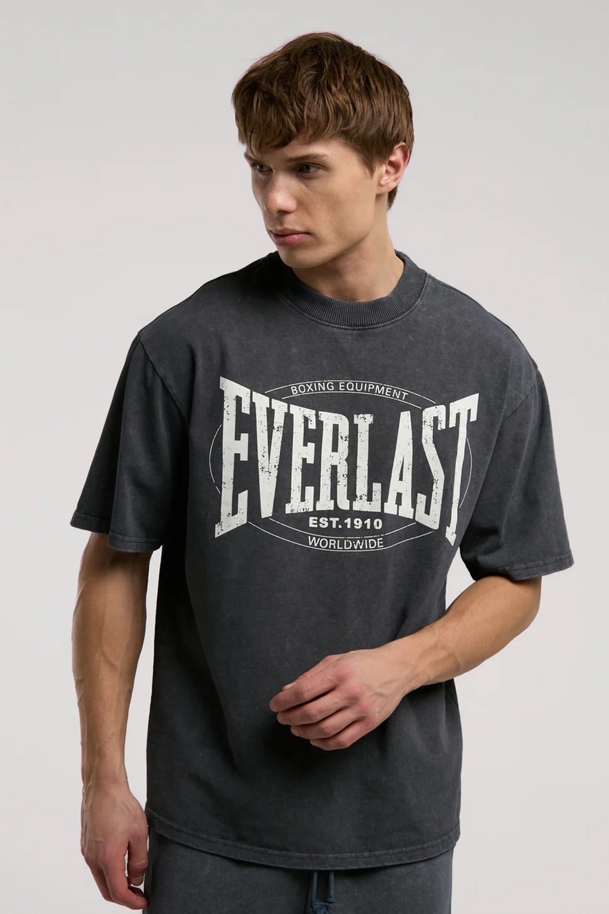Everlast Authentic Boxing Oversize Erkek Tişört Gri