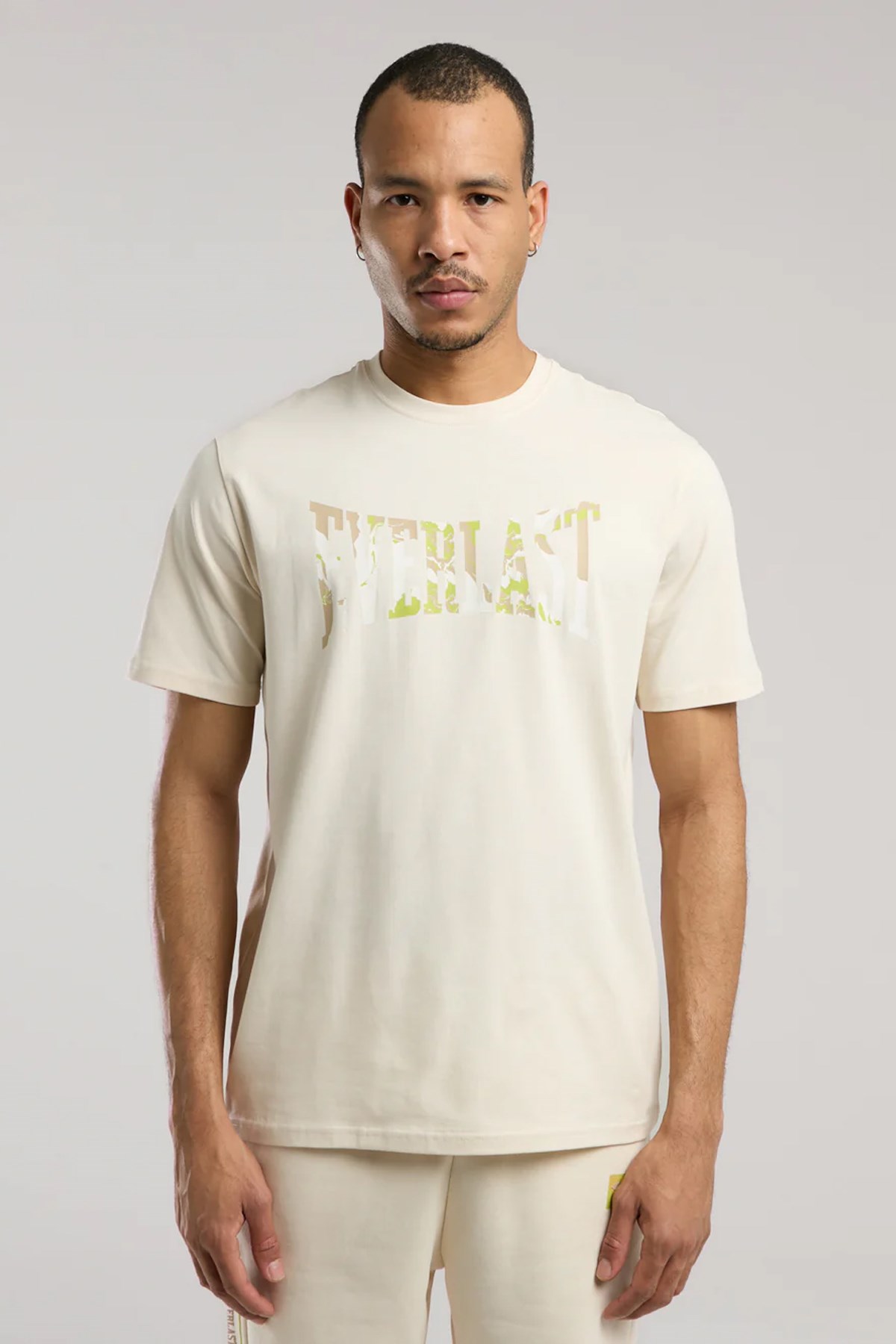 Everlast Boxing Club Logo Bej Erkek Tişört Bej