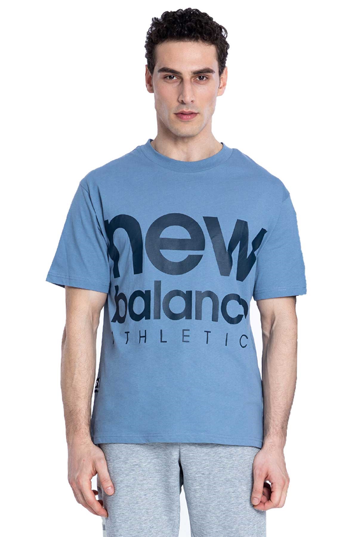 New Balance Lifestyle Unisex Tişört UNT1346-BLU Mavi