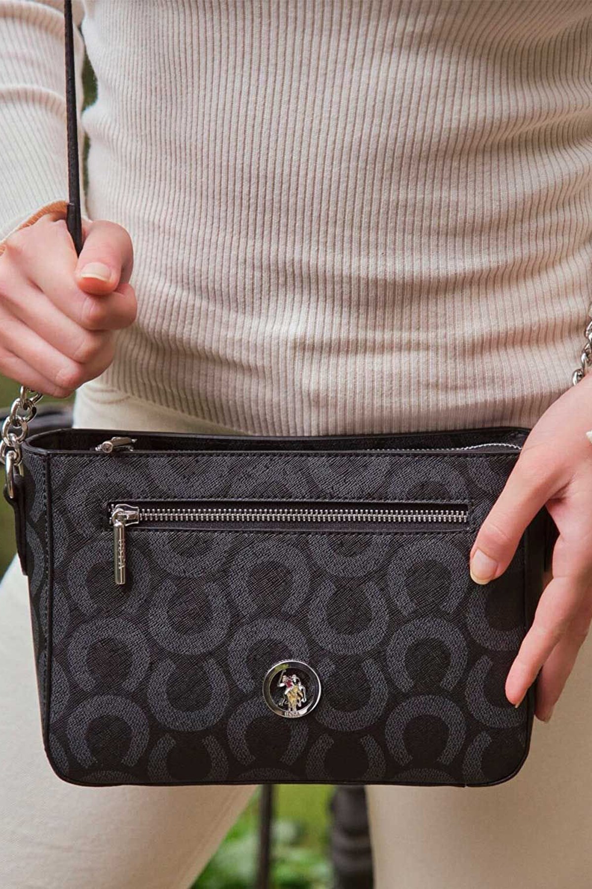 U.S. Polo Assn. Kadın Çapraz Çanta US22535 Gri