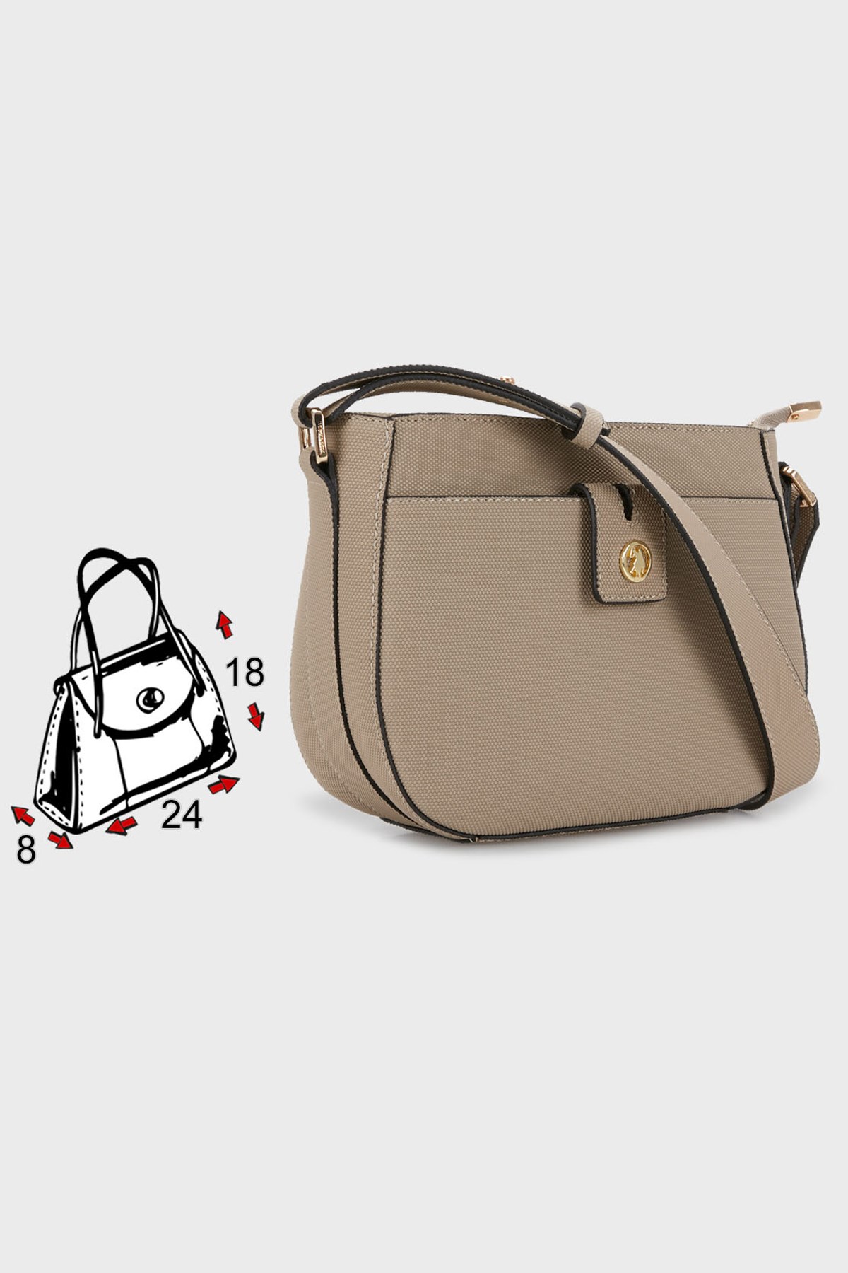 U.S. Polo Assn. Kadın Çapraz Çanta US22578 Gri