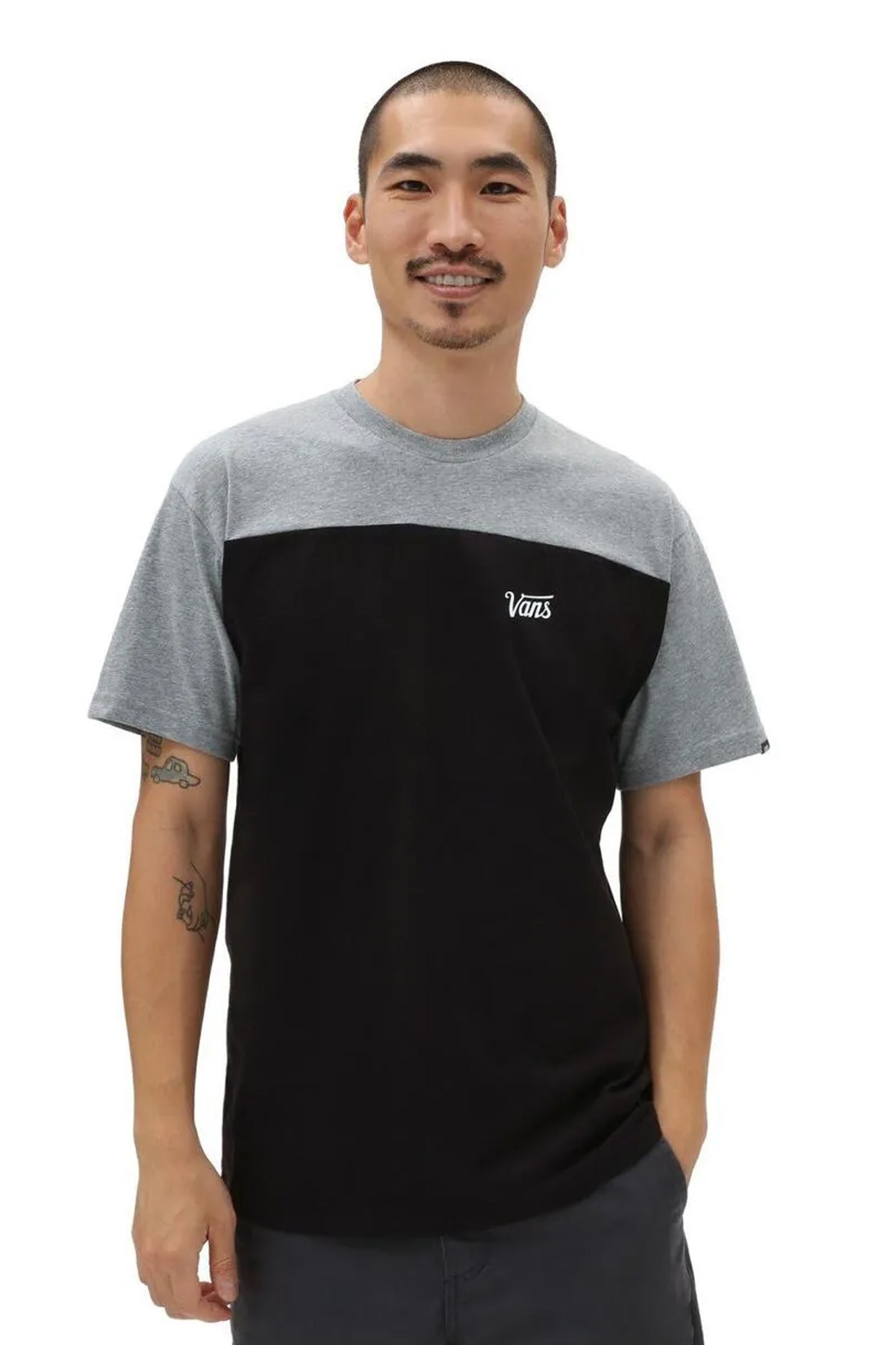 Vans Script Crew Block S/S-B Erkek Tişört VN0007G56XT1 Siyah