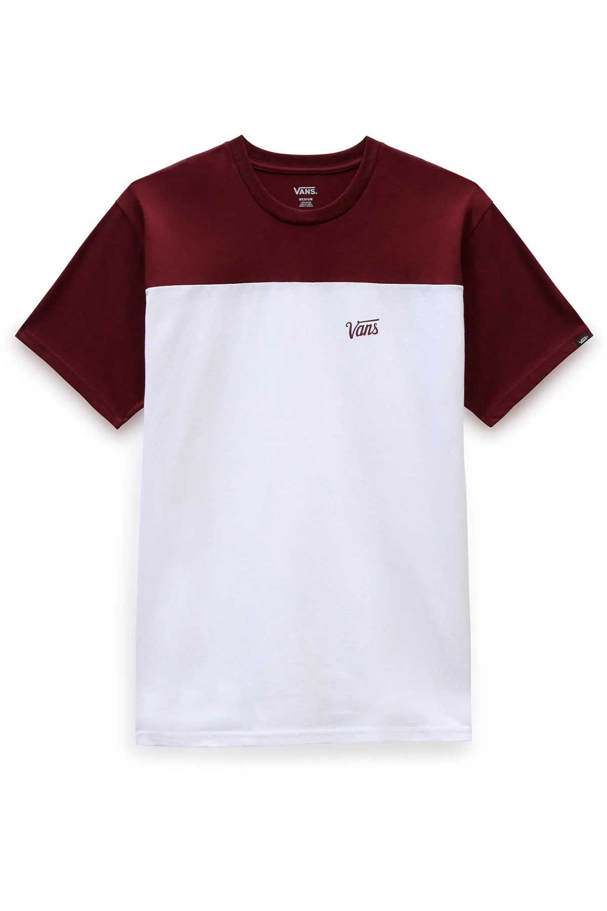 Vans Script Crew Block S/S-B Erkek Tişört VN0007G5KJN1 Beyaz
