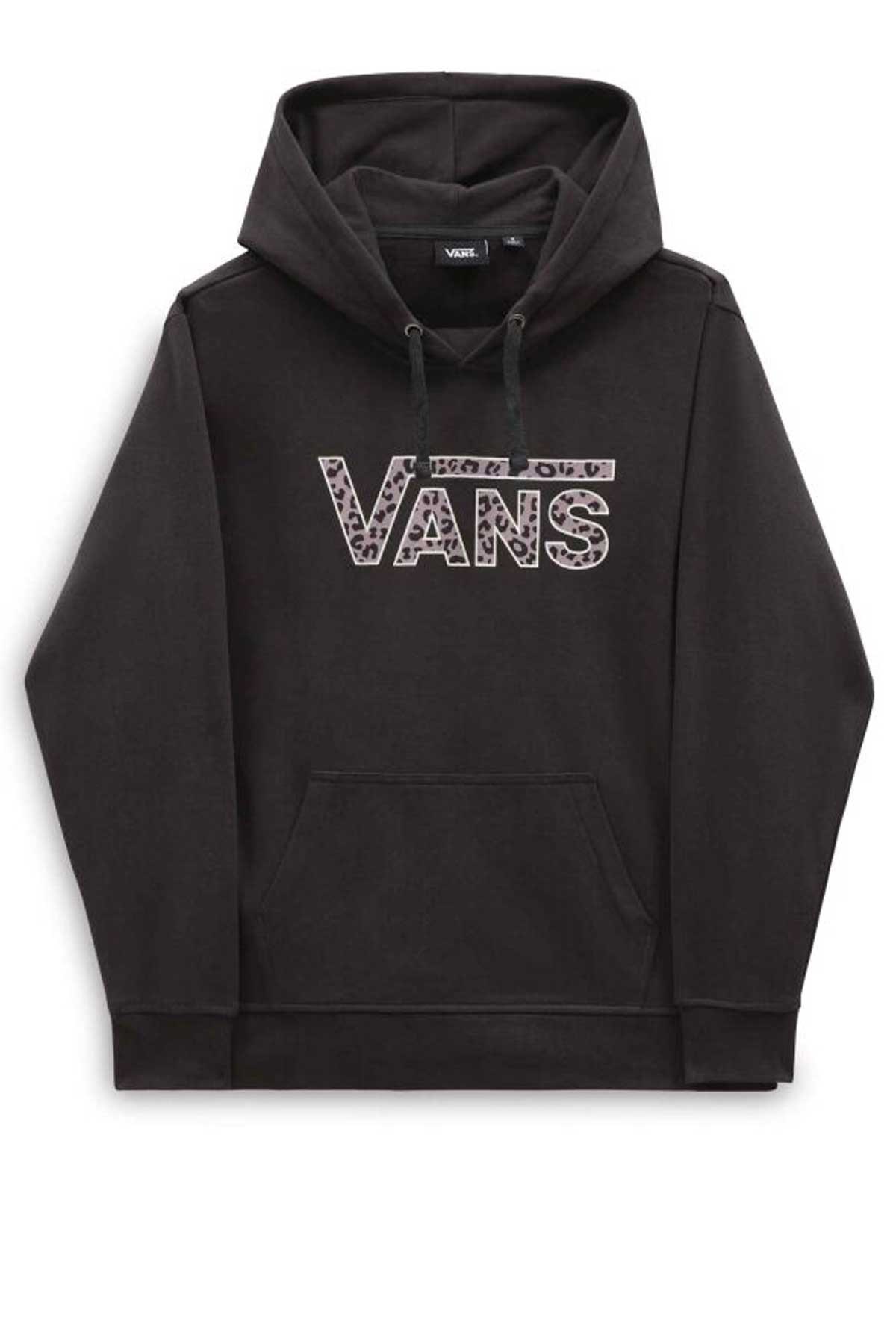 Vans Drop V Cheetah Pullover Kadın Sweatshirt VN000AW2XTF1 Siyah