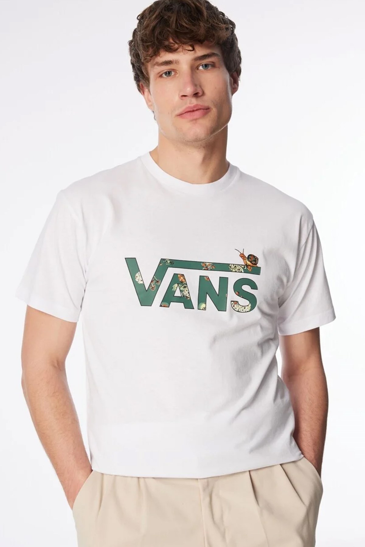 Vans Snail Trail Erkek Tişört VN000FJEWHT1 Beyaz