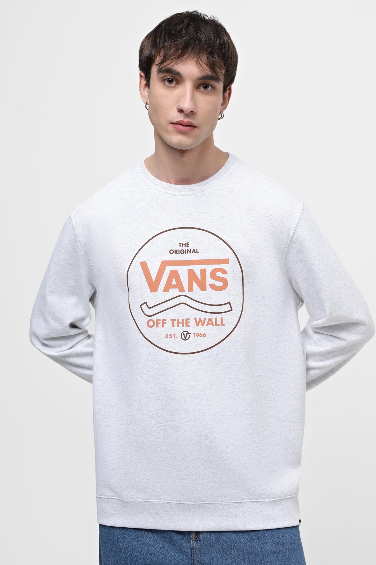 Vans Round Off 2 Crew-B Erkek Sweatshirt VN000FK515P1 Beyaz