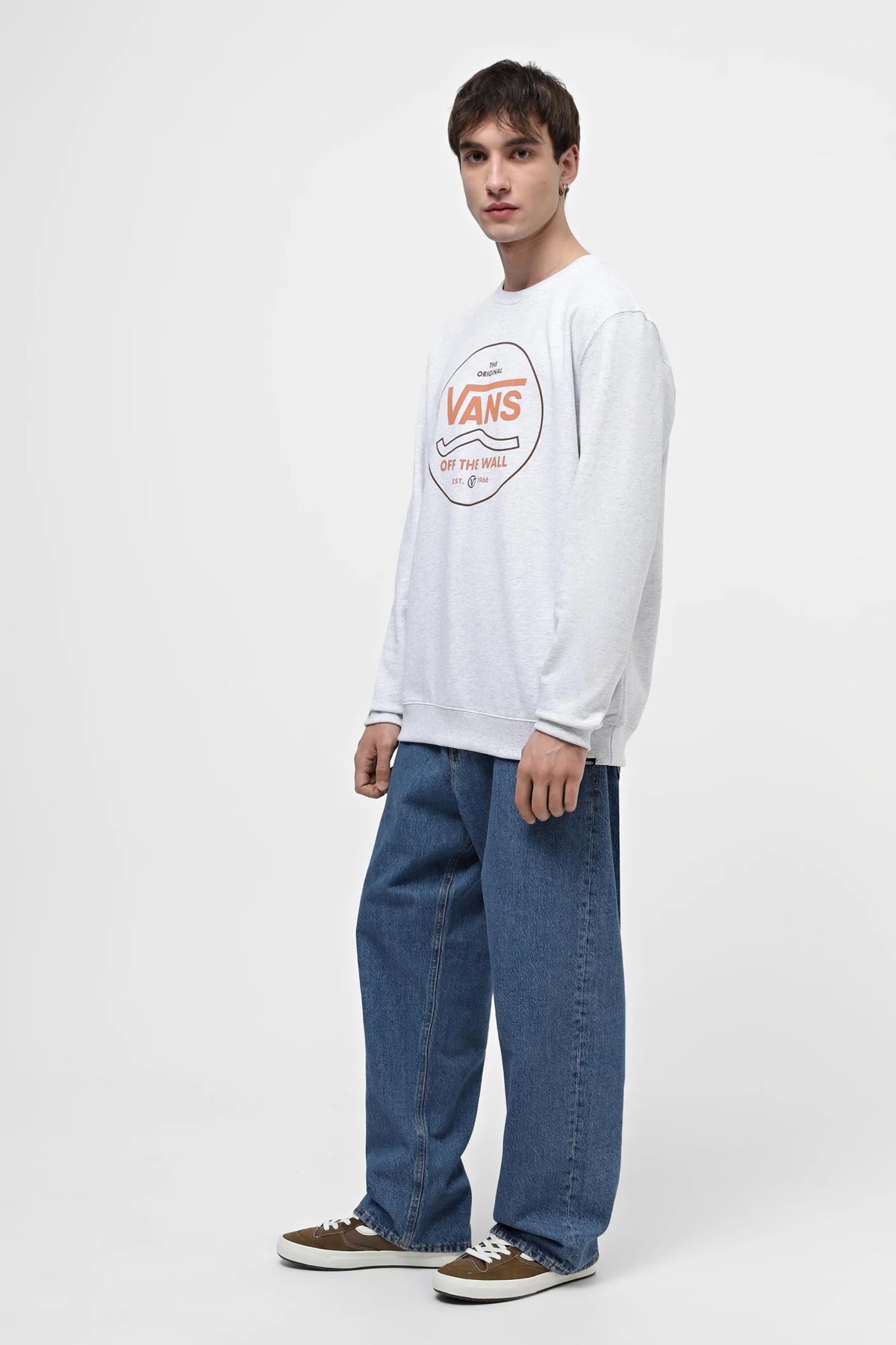 Vans Round Off 2 Crew-B Erkek Sweatshirt VN000FK515P1 Beyaz