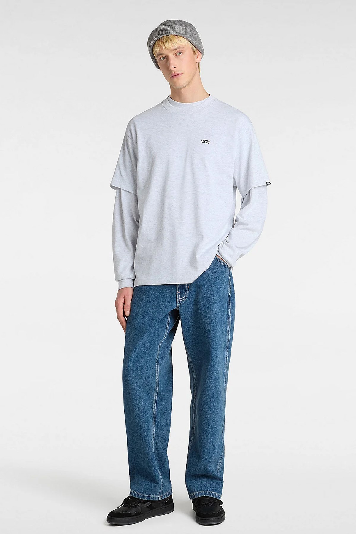 Vans Left Chest II Erkek Tişört Gri