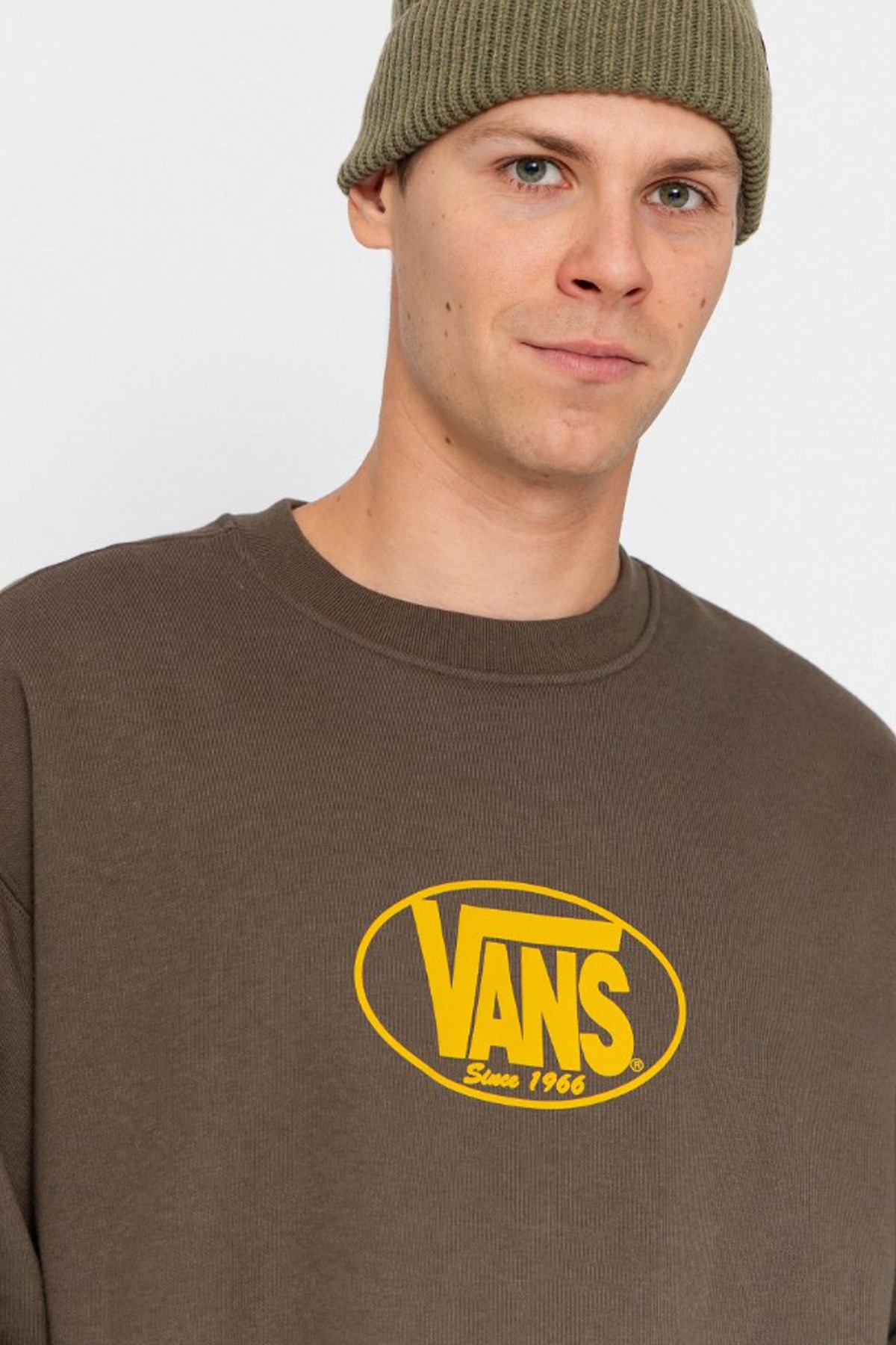 Vans Classic Oval Crew Erkek Sweatshirt Kahverengi
