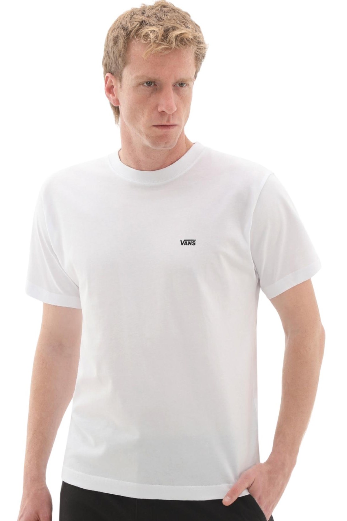 Vans Left Chest Erkek Tişört VN000R9XWHT1 Beyaz