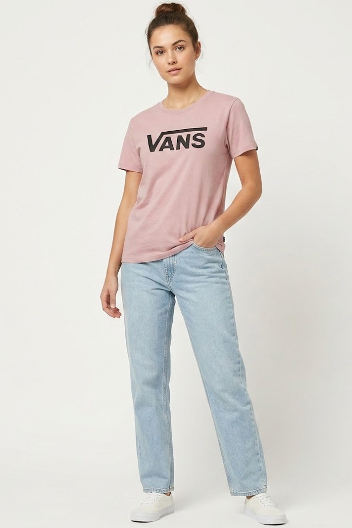 Vans Flying V Kadın Tişört VN0A3UP4FPR1 Pembe