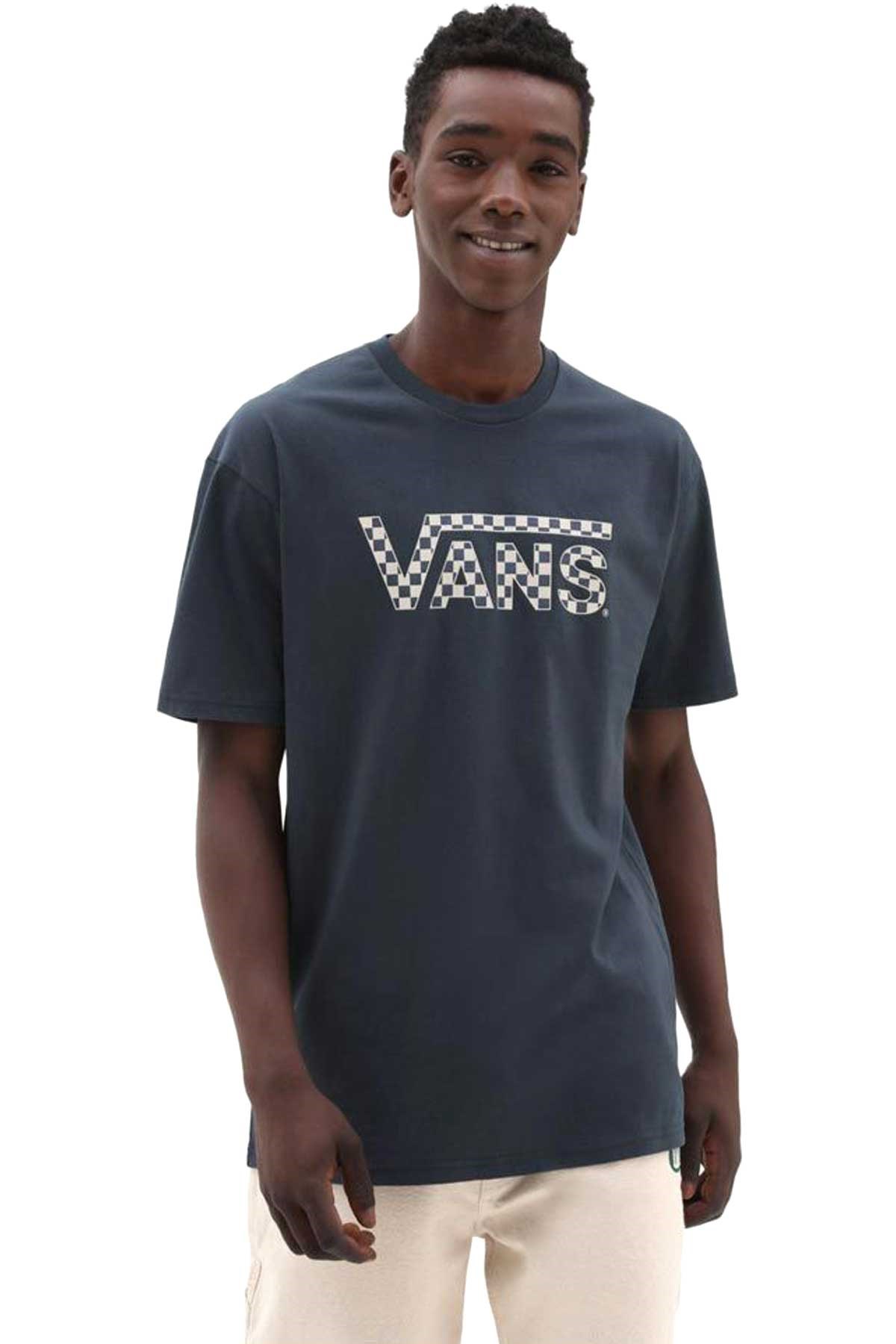 Vans Checkered Erkek Tişört VN0A7UCPY5J1 Mavi