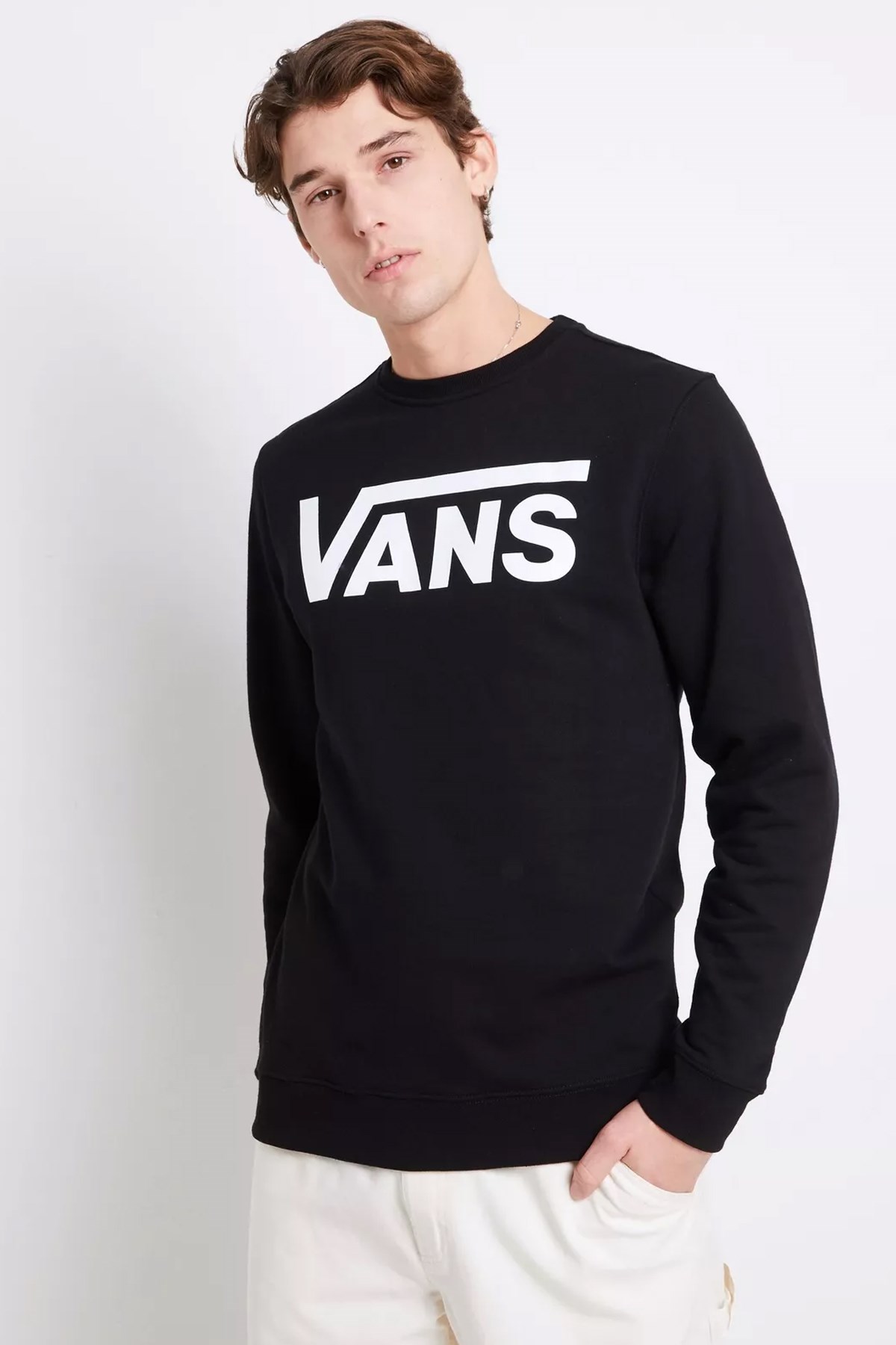 Vans Classic Vans Crew-B Erkek Sweat VN0A7Y3UBLK1 Siyah
