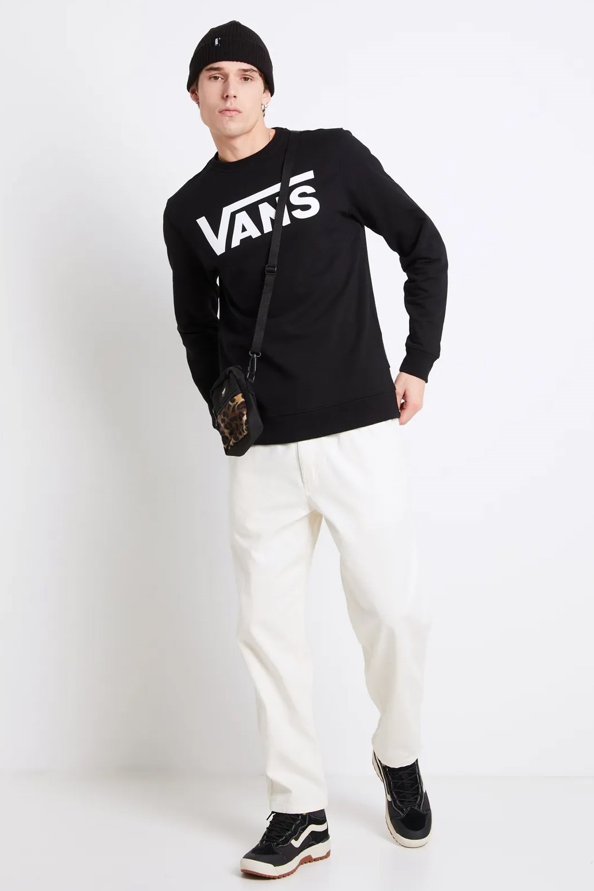 Vans Classic Vans Crew-B Erkek Sweat VN0A7Y3UBLK1 Siyah