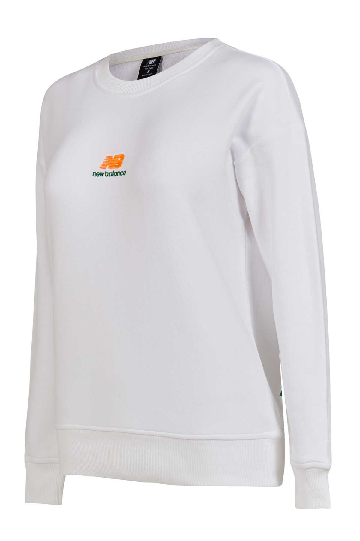 New Balance Lifestyle Kadın Sweatshirt WNH1308-WT Beyaz
