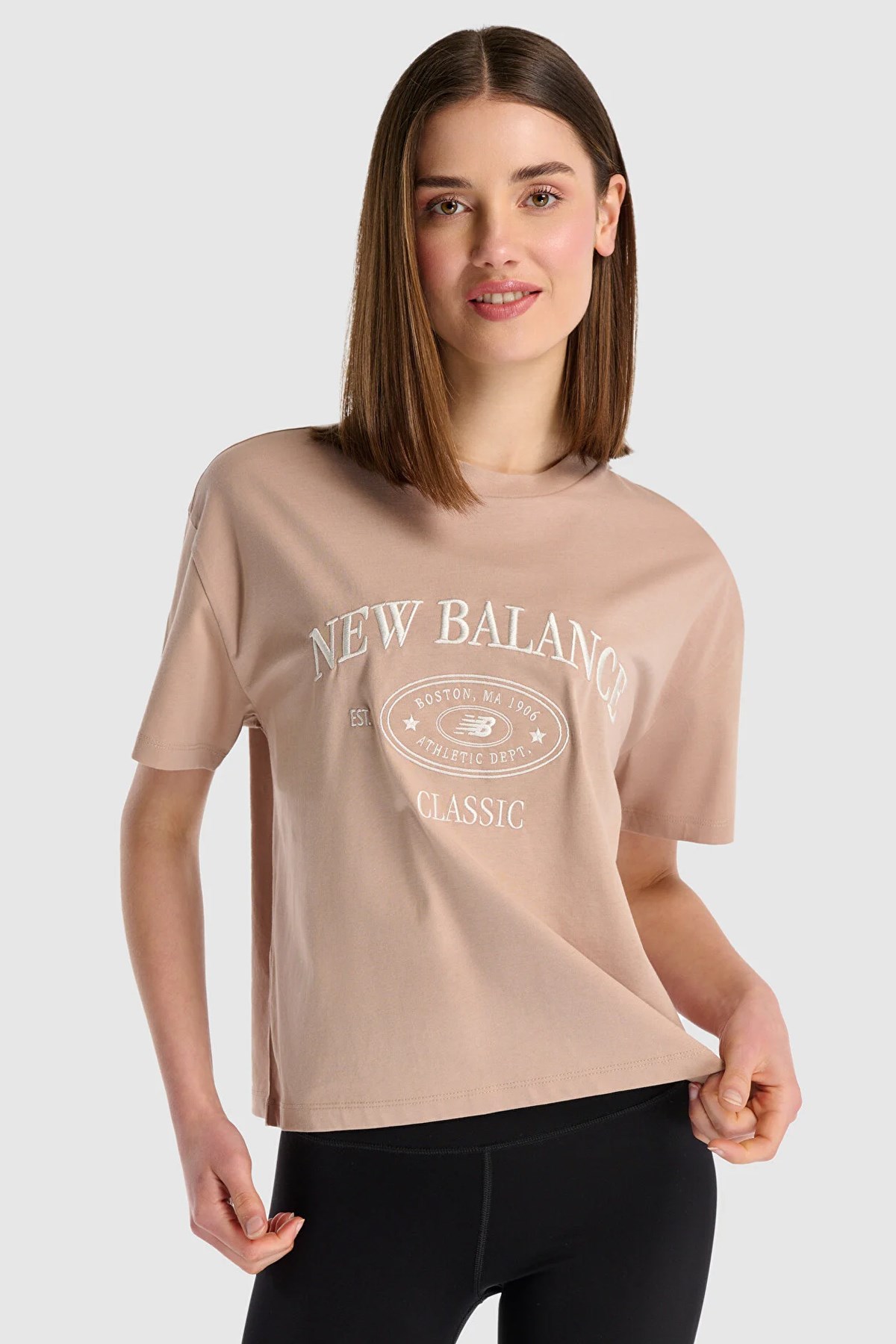New Balance Kadın Tişört Wnt1508-Inc Kahverengi